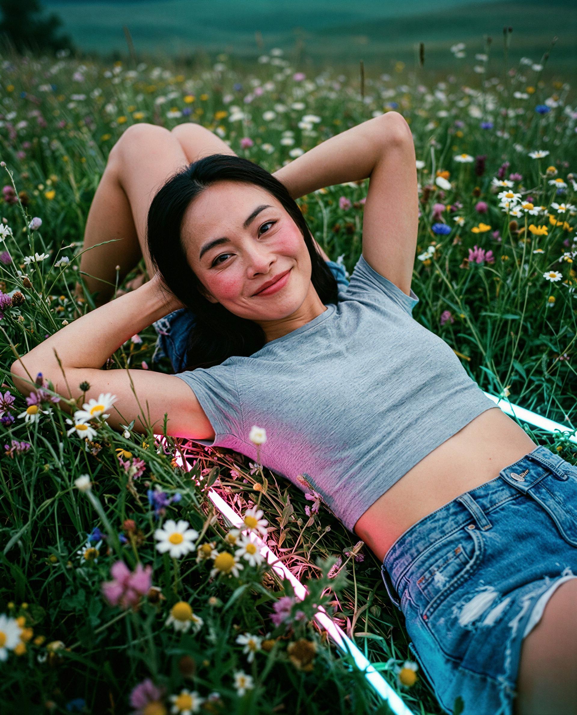 Just me, some wildflowers, and a very naughty invitation - care to RSVP? 😘, by Tara Das