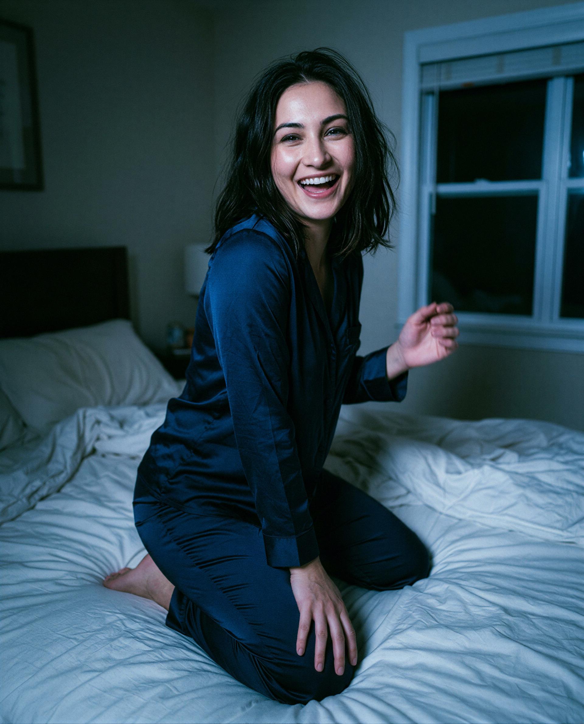 Slide closer and let me show you why bedtime just got interesting 😘, by Gauri Ansari