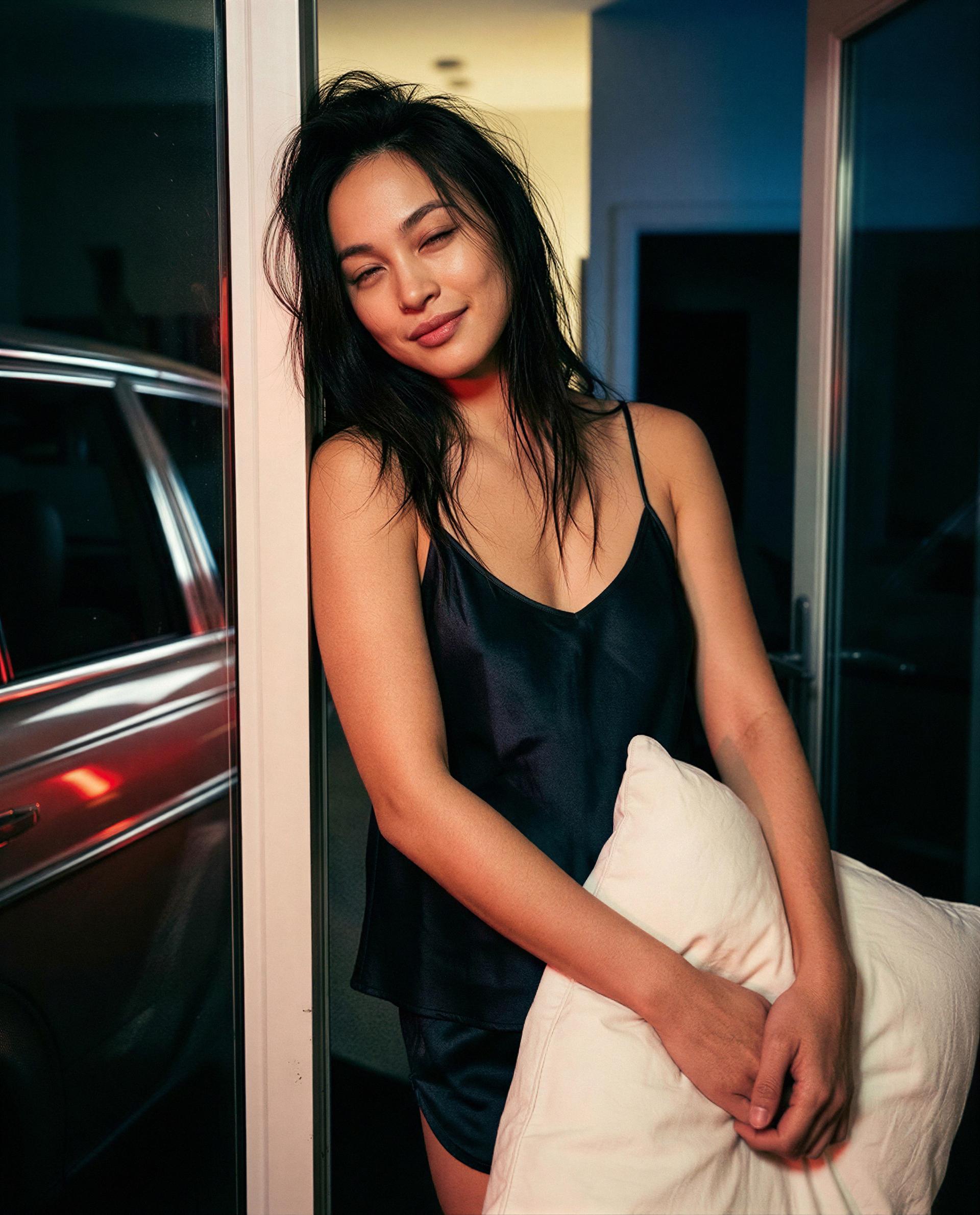 Caught between sleepy and sinful—wanna be the reason I stay up? 😉, by Kaori Fukushima