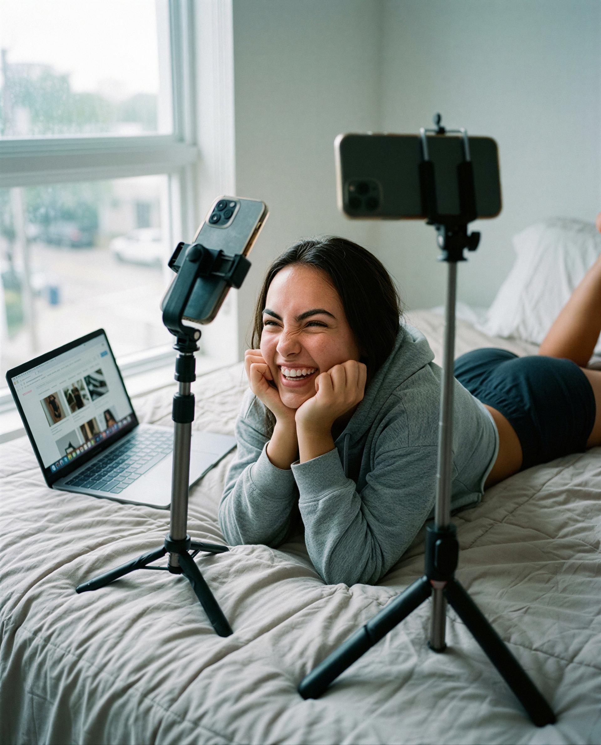 Okay, I set up both cams—who wants the backstage pass to my late-night mischief? 😳, by Daniela Souza