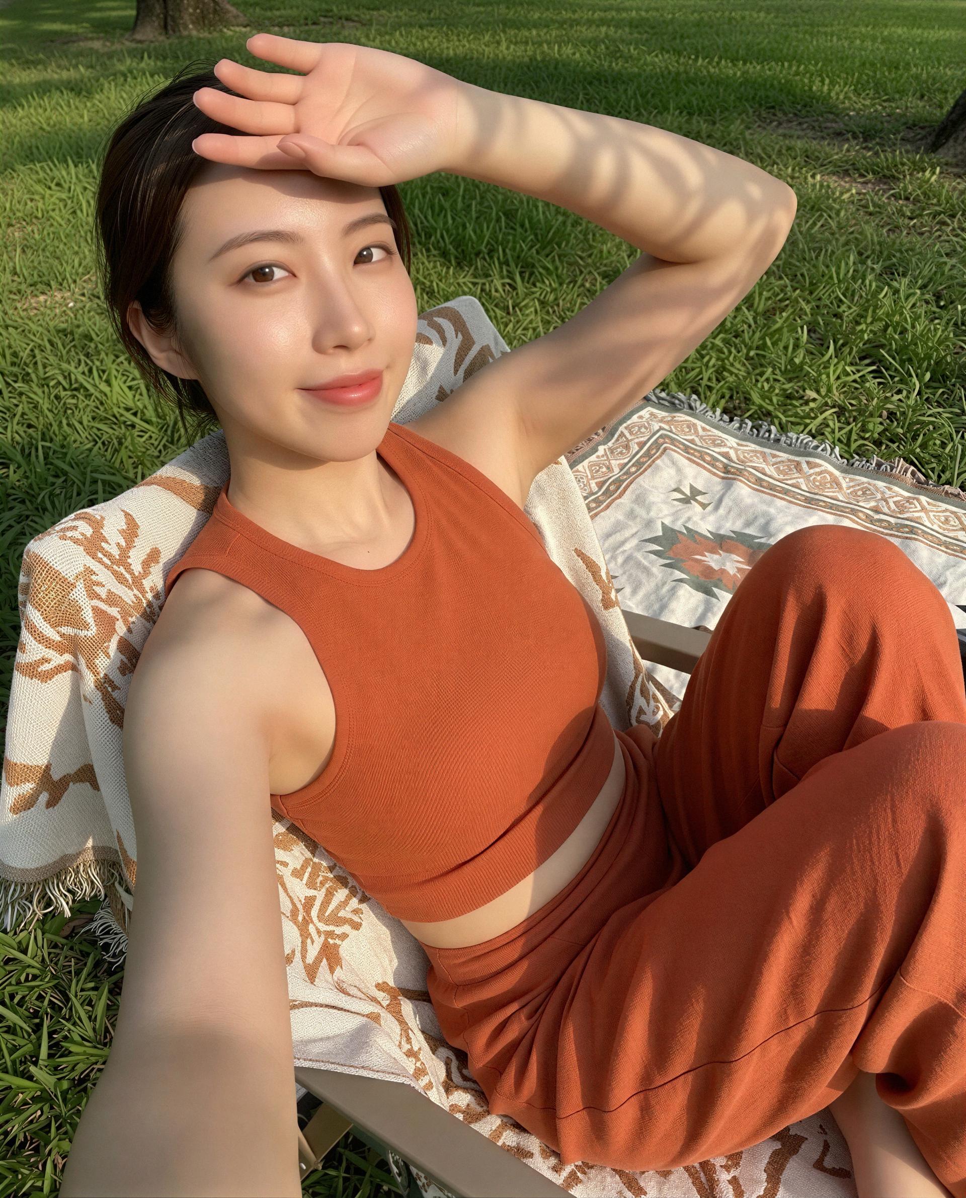 Golden hour glow and a private invitation - unlock my messages and I’ll give you the best view 😘💕, by Daisy Ping Zhang