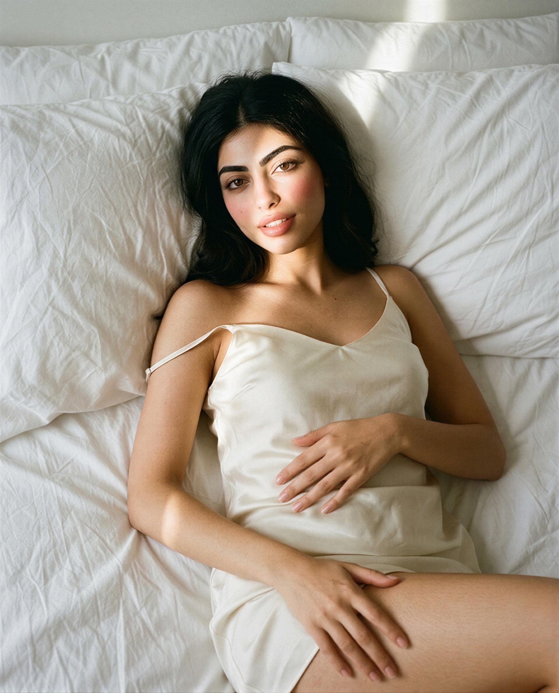 satin, sunbeam, and a dangerous idea—are you in? 💋, by Zeina Şahin