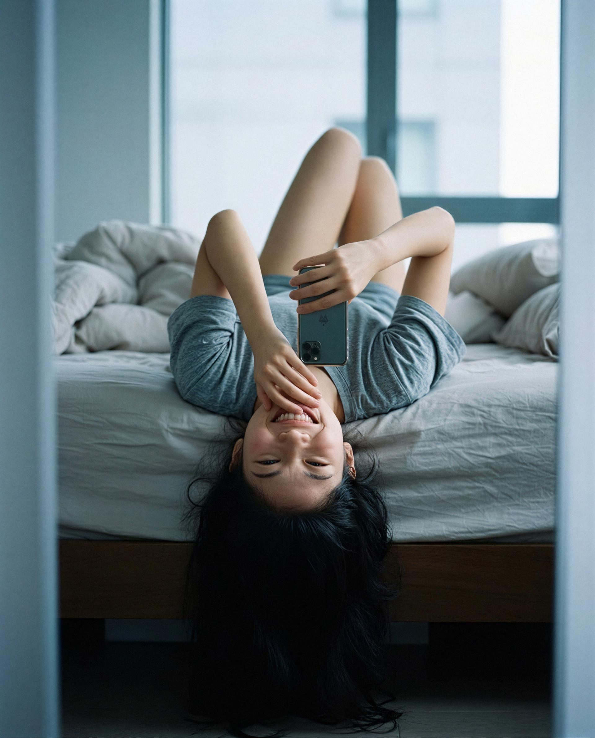 Upside-down and blushing—wanna trade secrets in private? 🥺💬, by Chloe Nguyen