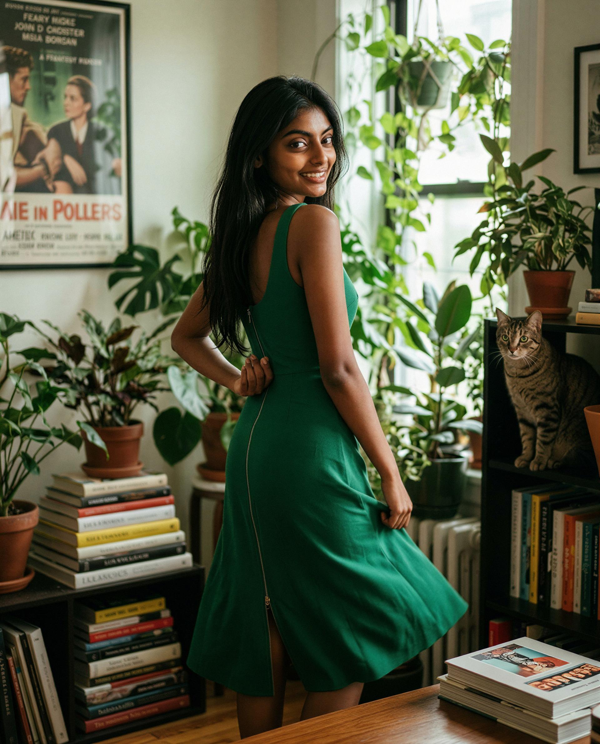 Green dress, for your eyes only - unlock my DMs and I’ll show you why 😏, by Riya Agrawal