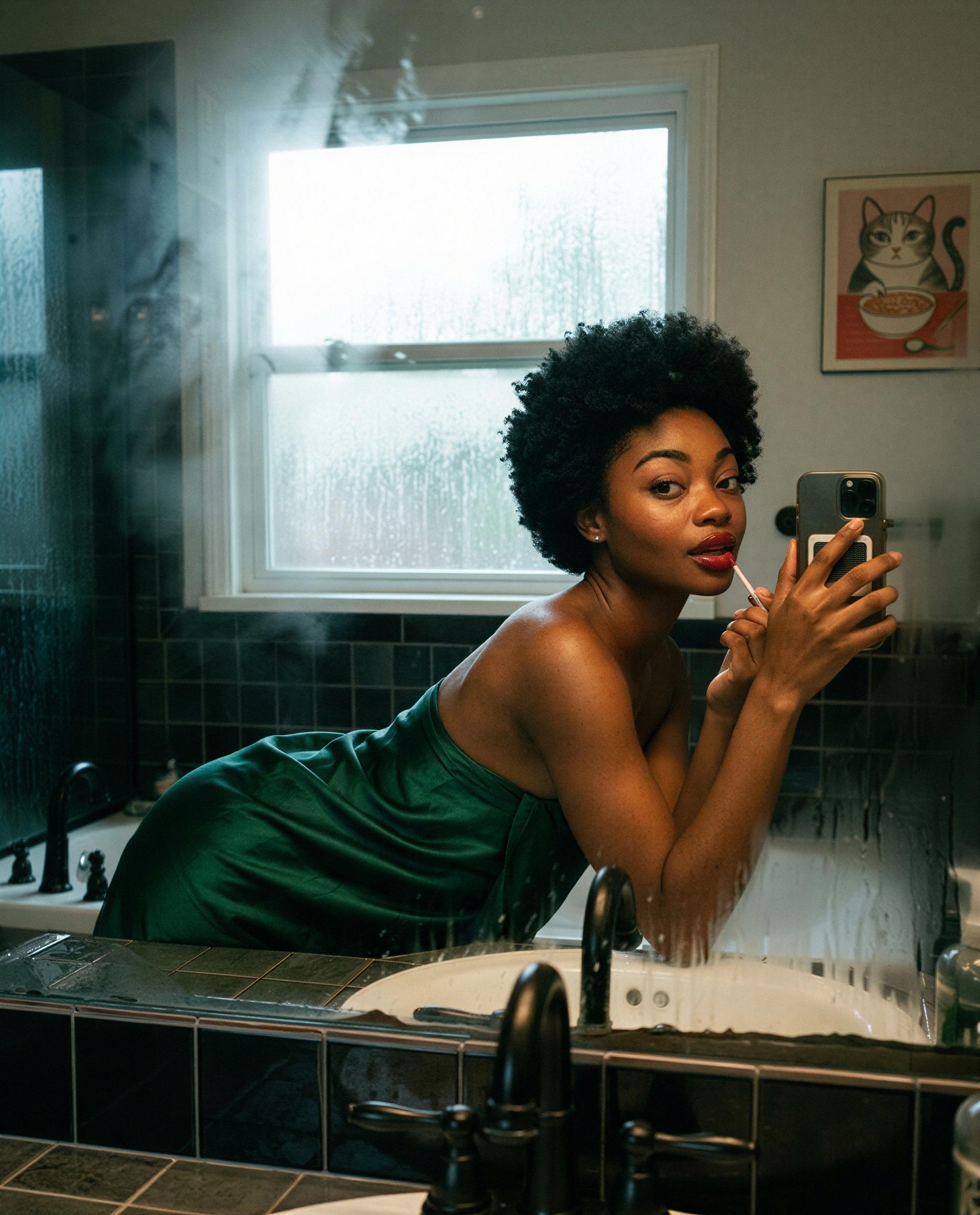 Silk, gloss, and a little secret — think you can keep up? 💋, by Zola Lewis