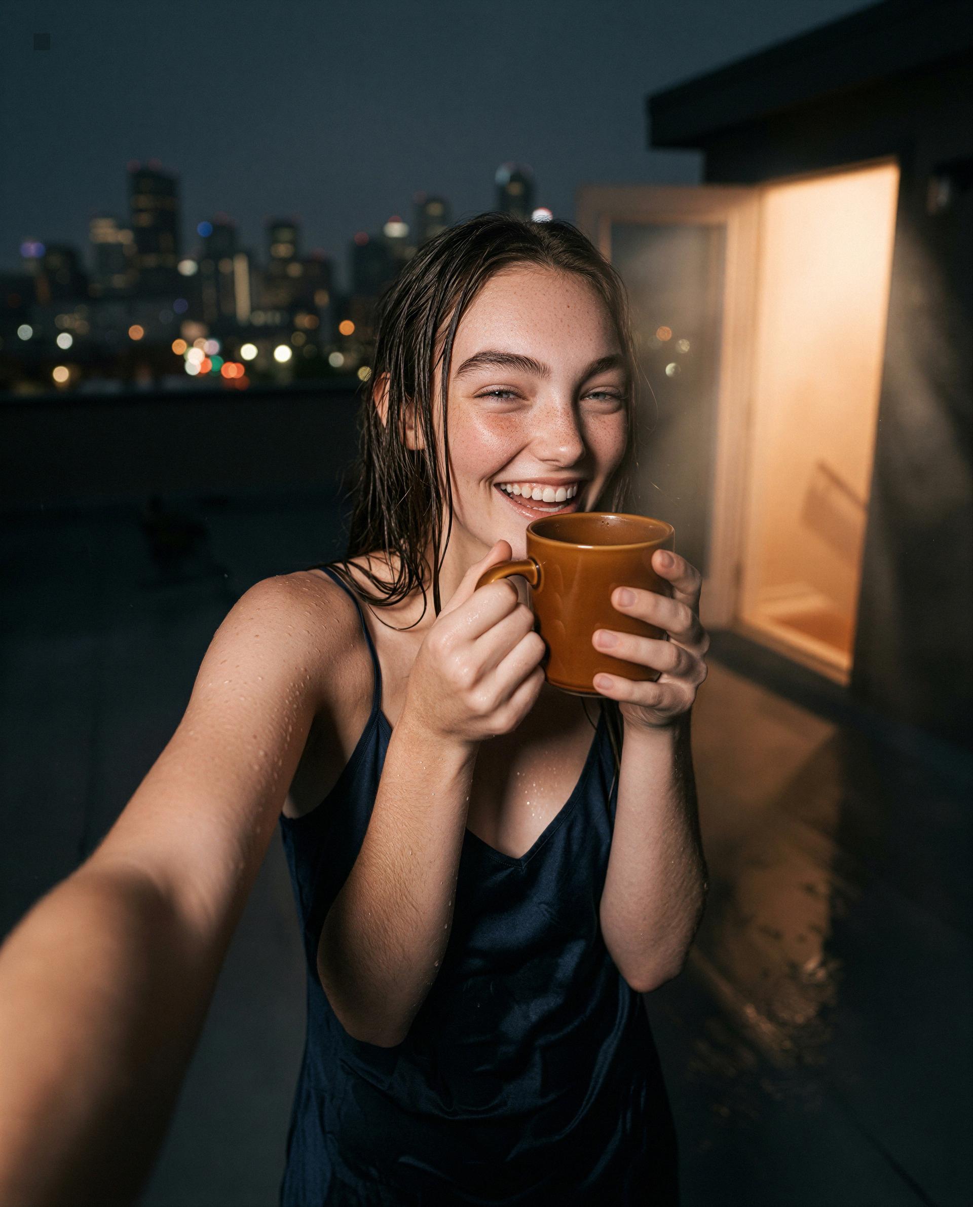 tiny confession: these wet-hair smiles are a members-only treat — wanna be the lucky one who gets them all? 😳, by Genevieve Miller