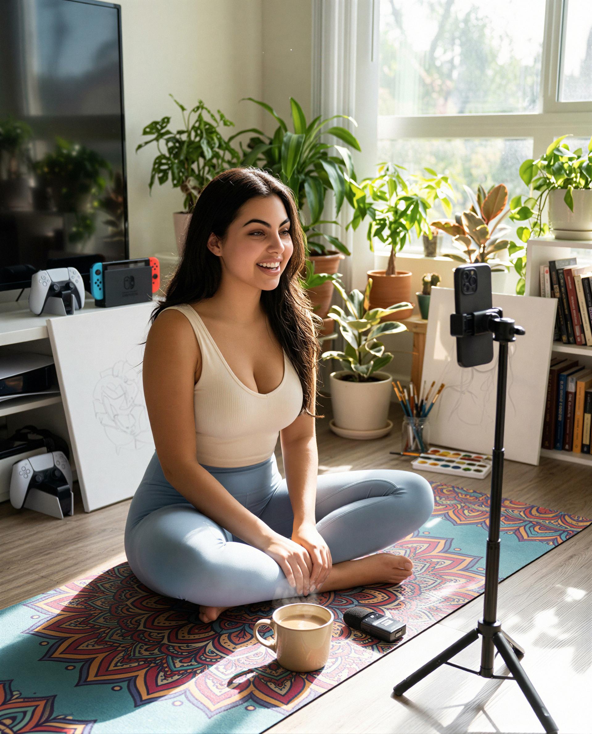 Carolina Reyes: Finding calm in the chaos, one pose at a time. Just me, my mat, and a little sunshine.