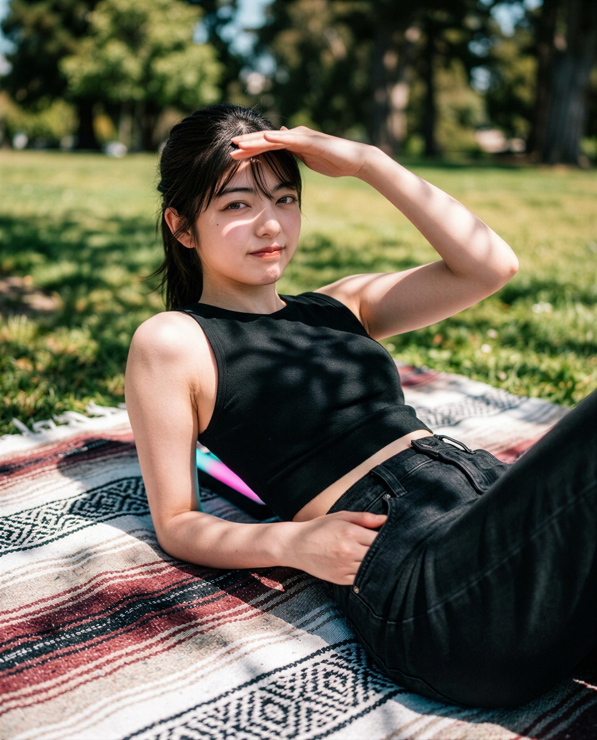Lounging in the sun and imagining you beside me - how fast can you get here? 😘, by Koharu Kamiyama