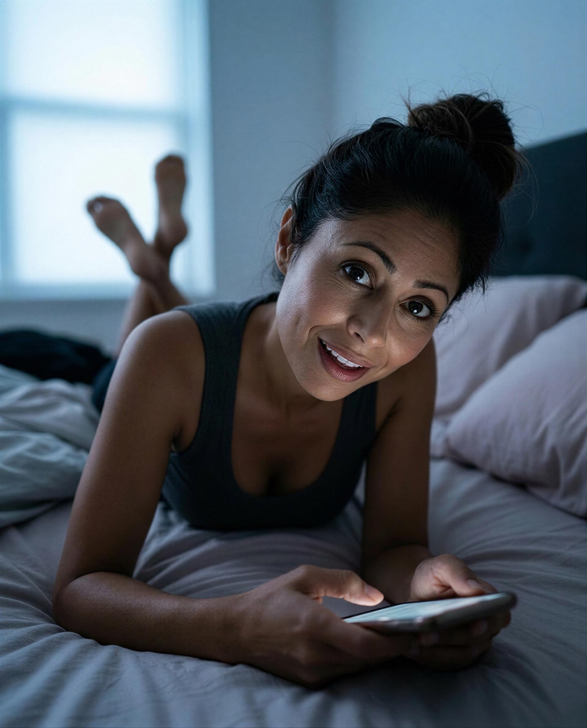 Phone's on, lights low, and there's only one notification I want tonight - yours. 💕, by Juliana Silva