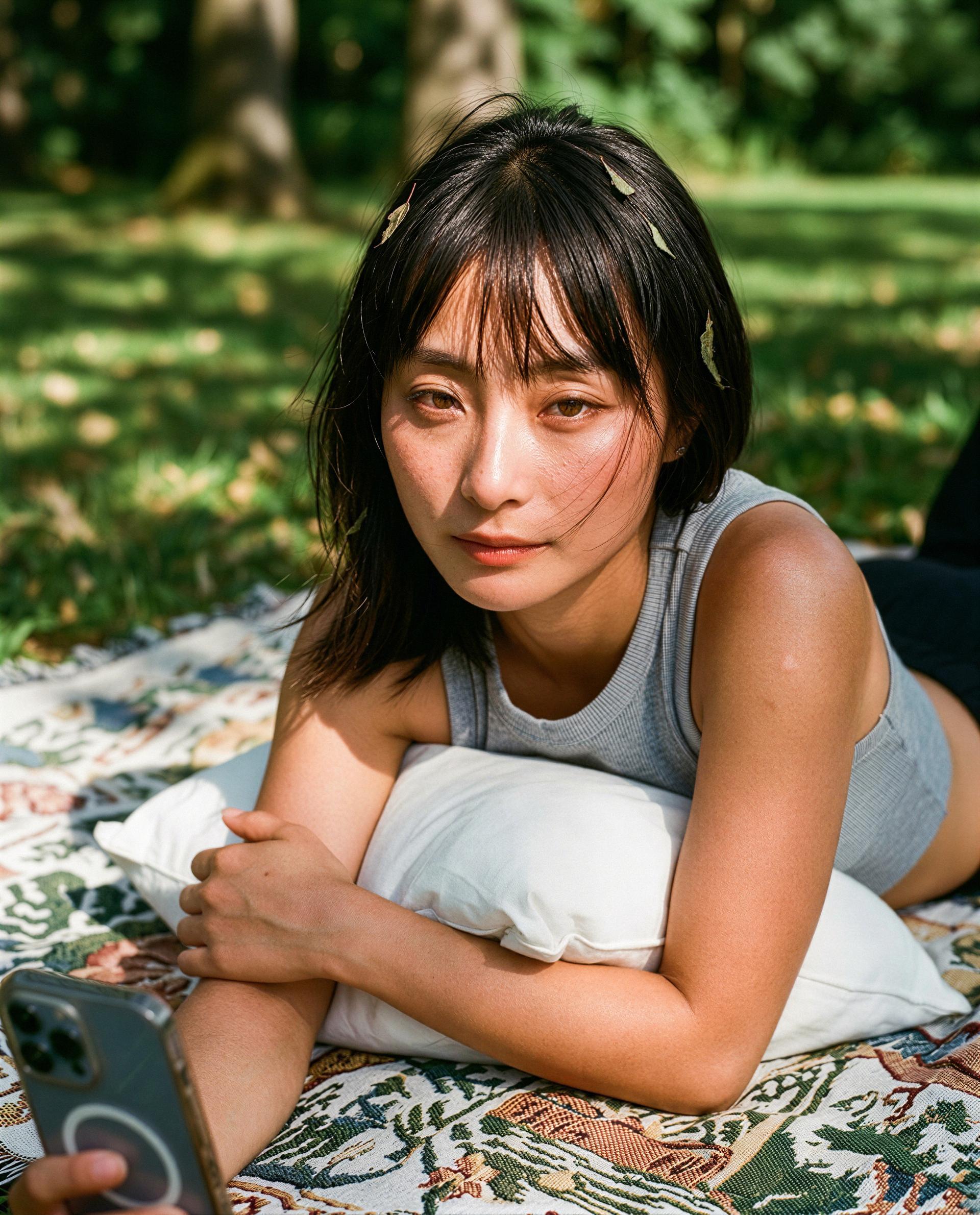 Sun on my skin, mischief on my mind—care to claim the front-row pass? 😉, by Ling Ma