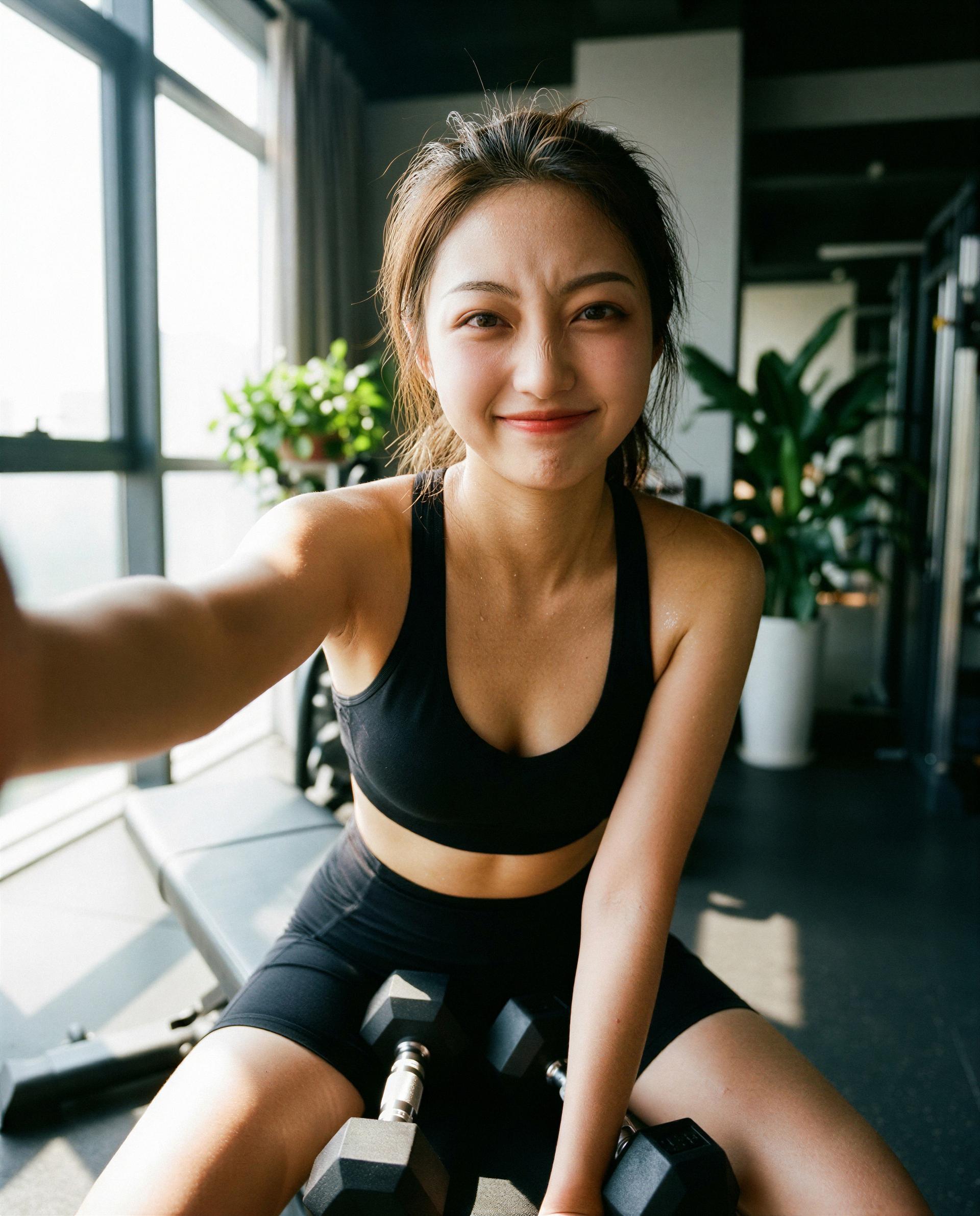 Post-workout glow unlocked for paying eyes only - wanna be the one to make me sweat again? 😉, by Yuuko Yang