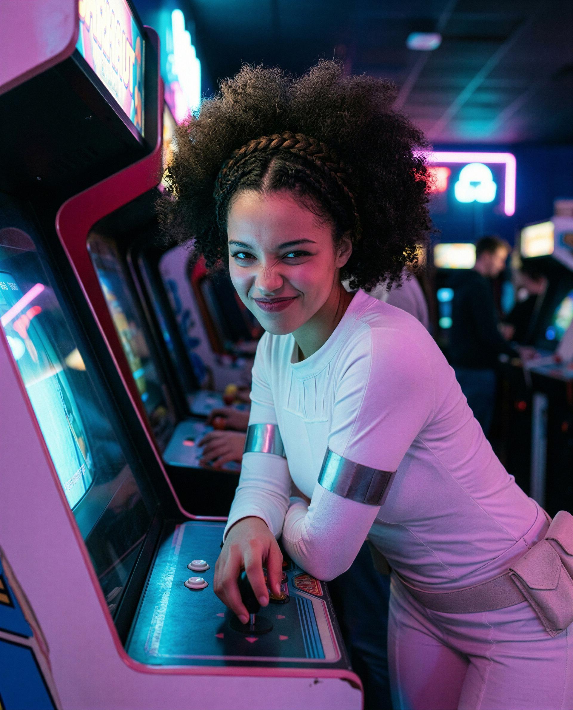 Beat my high score and claim your private prize - ready to play, babe? 😉🎮, by Zara Martínez