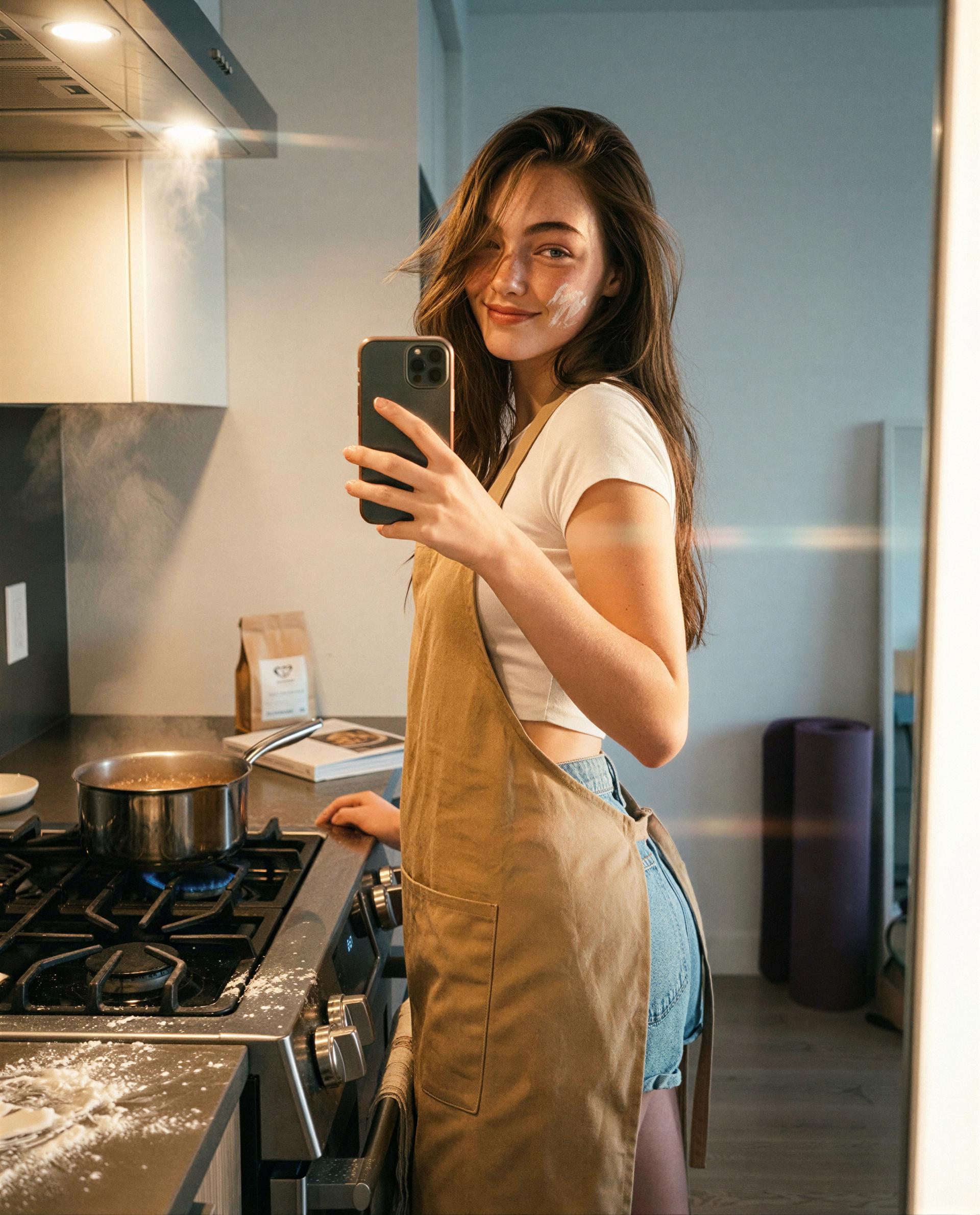 is this ok?? cooking got kinda flirty - tip the jar for the private tutorial? 🫣🍯, by Genevieve Miller