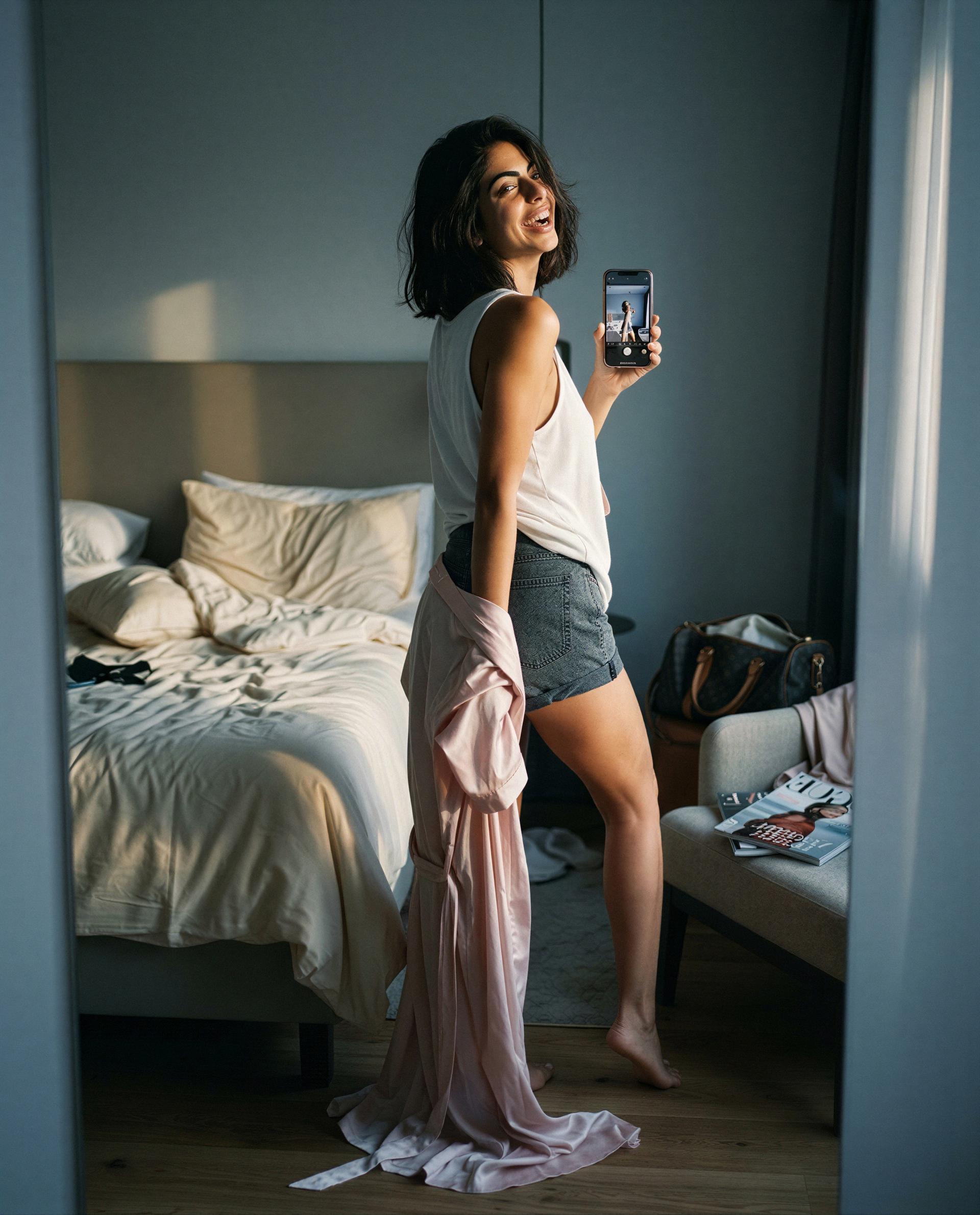 Left a satin trail and an open invite — come make this room yours, baby 😉💕, by Fatima Hassan