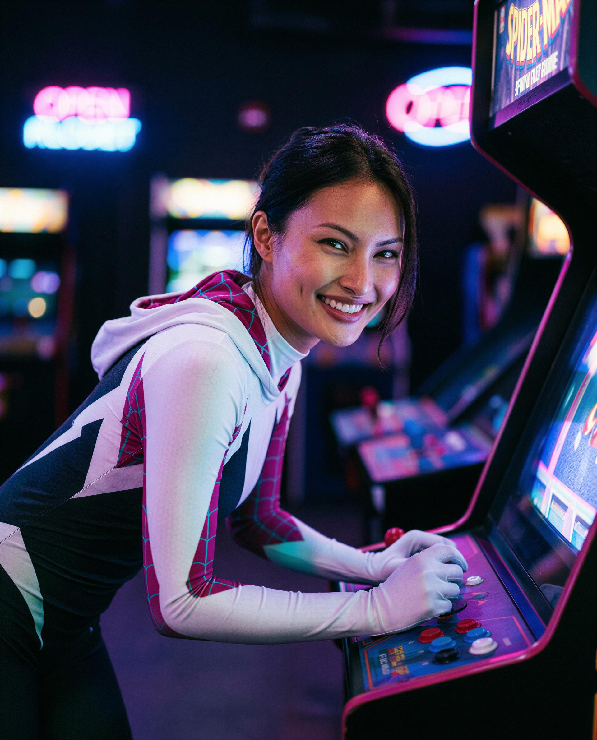 Arcade lights are cute, but I’d rather win you over—press start on something a little more private? 😉, by Linh Nguyen