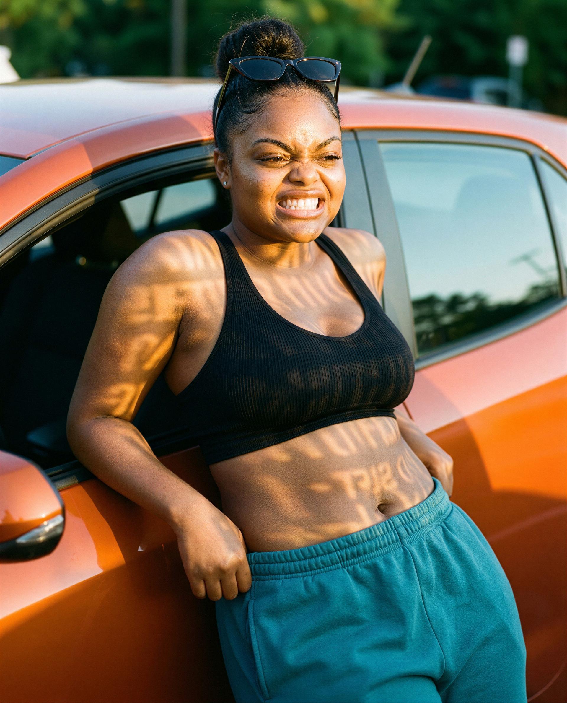 Parked, playful, and all yours if you’re brave enough 😘, by Amina Sow