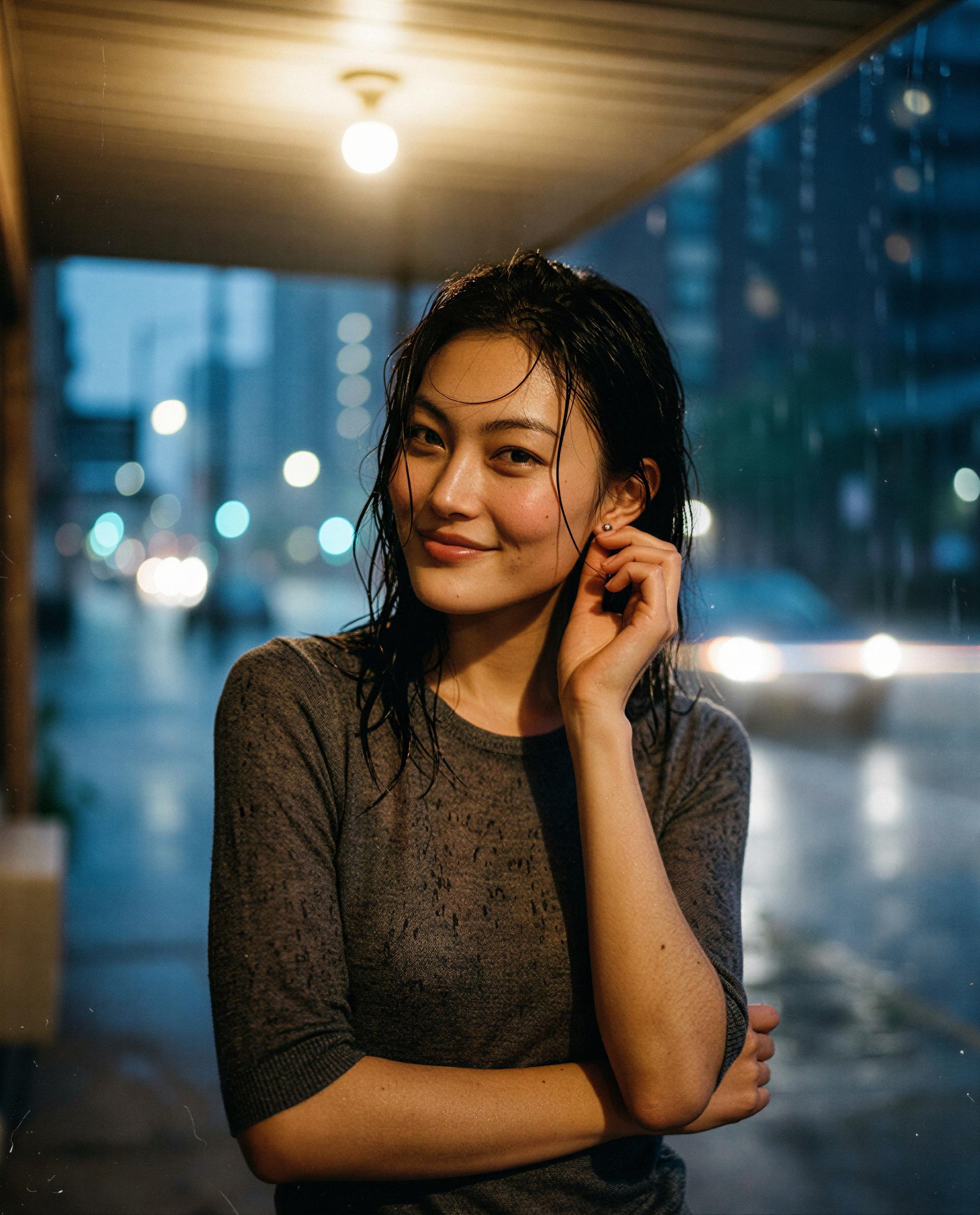Wet hair, crooked smile—who’s coming over to play? 😉, by Shanshan He