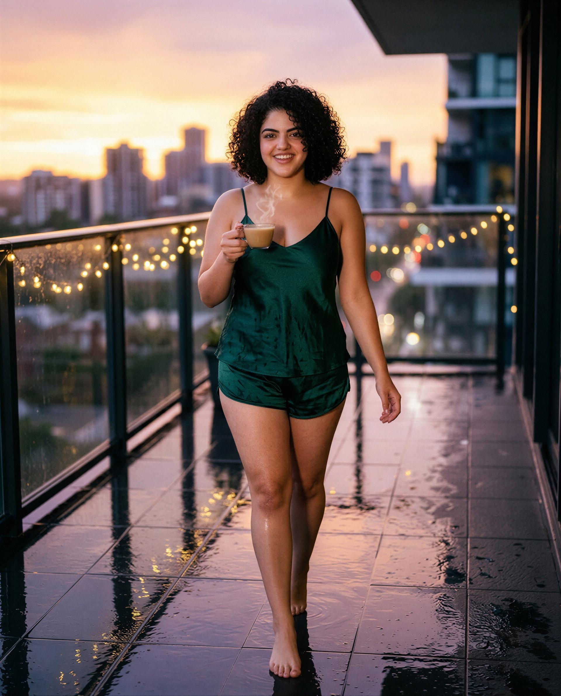 Sippin’ on a secret and feeling a little bold. ☕️💚, by Safiya Kaya