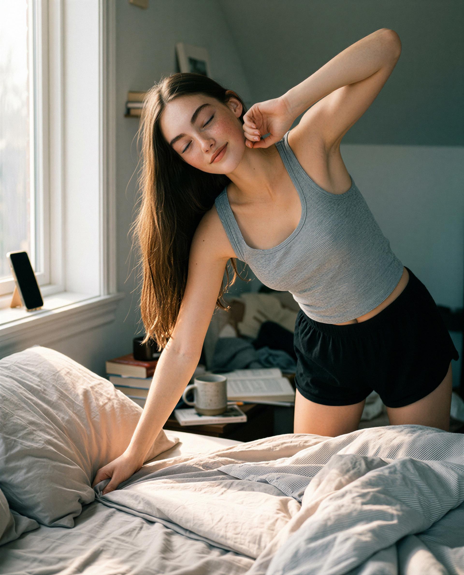 i'm kinda shy but my mornings are locked—wanna be the key? 🫣🔑, by Genevieve Miller