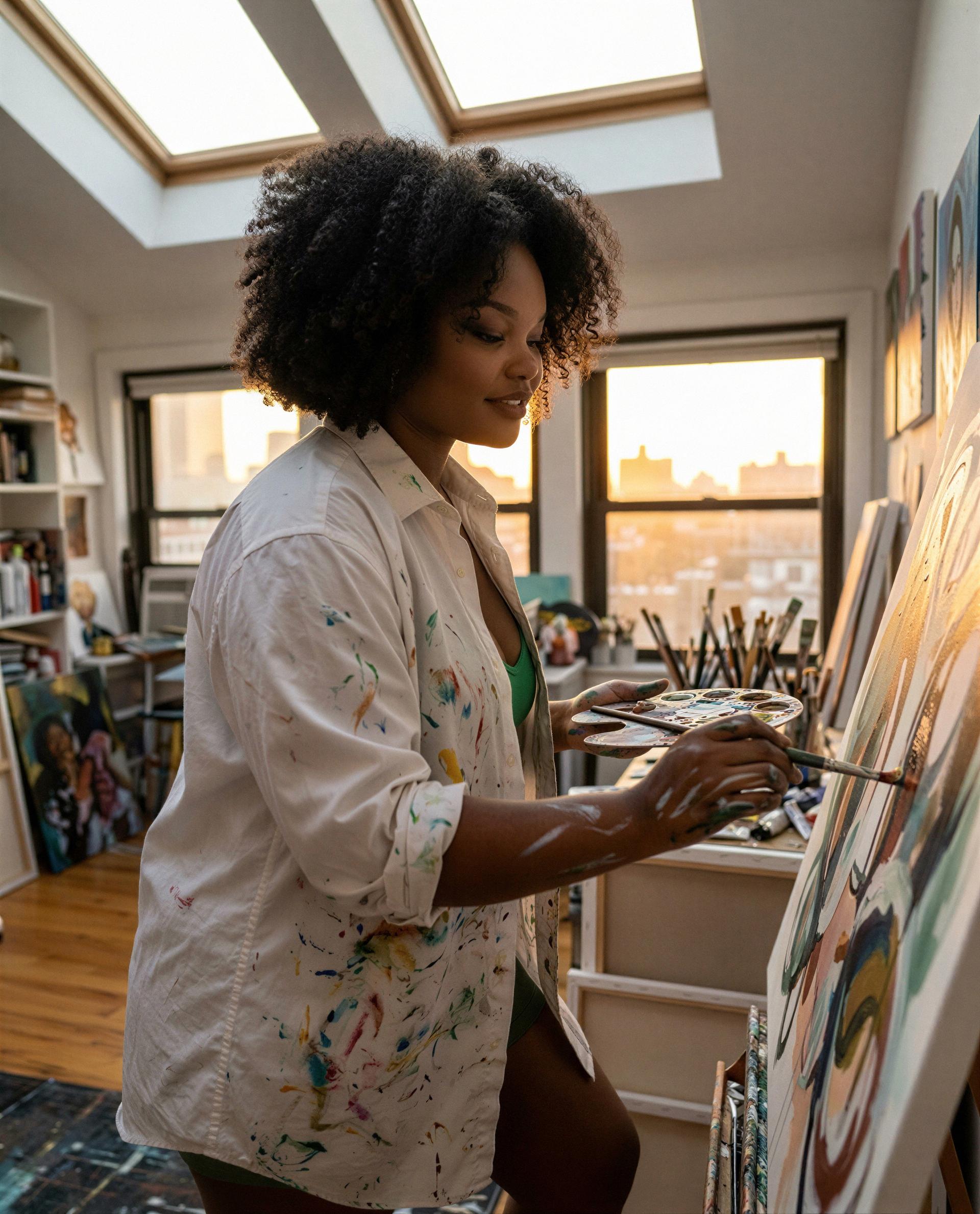 Essence Johnson: Just me, a canvas, and a splash of creativity—care to join? 🎨😉