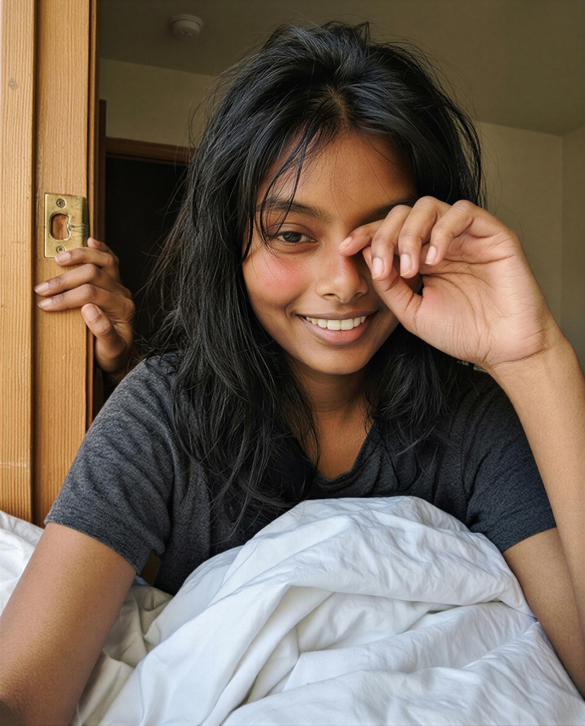 Messy hair, don’t care—ready for a little mischief? 😏, by Esha Joshi