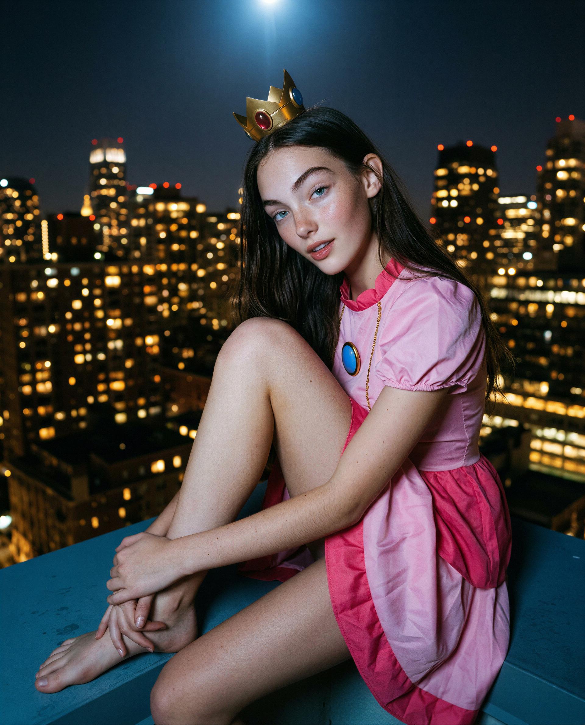 moonlit crown and a mischievous grin—are you intrigued enough to peek behind the curtain? 🥺✨, by Genevieve Miller