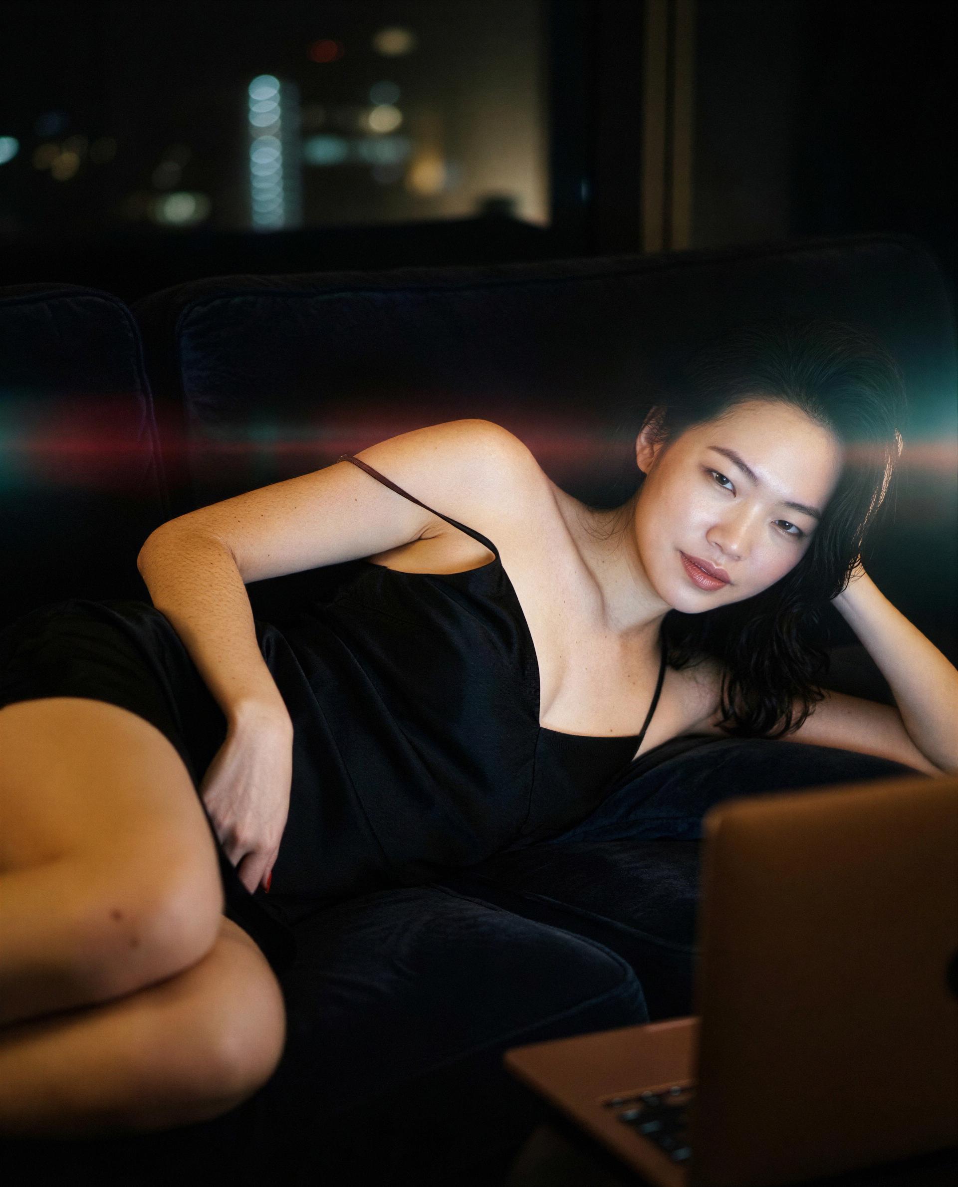 Silk, city lights, and one open invitation - want to RSVP to my private show? 😉, by Ga-eun Bae