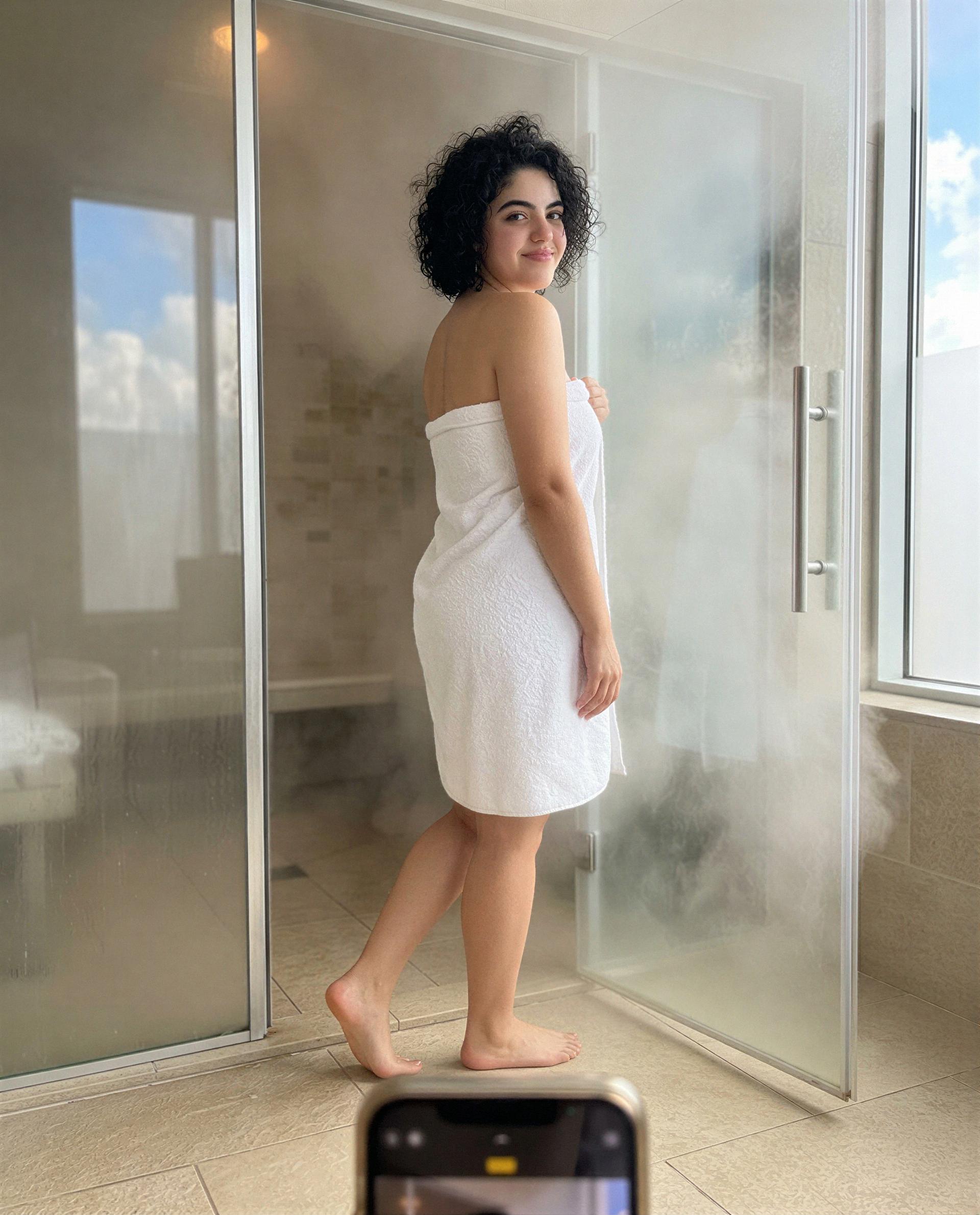 Stepped out of the steam just for you—wanna help me get warm again? 😉, by Safiya Kaya