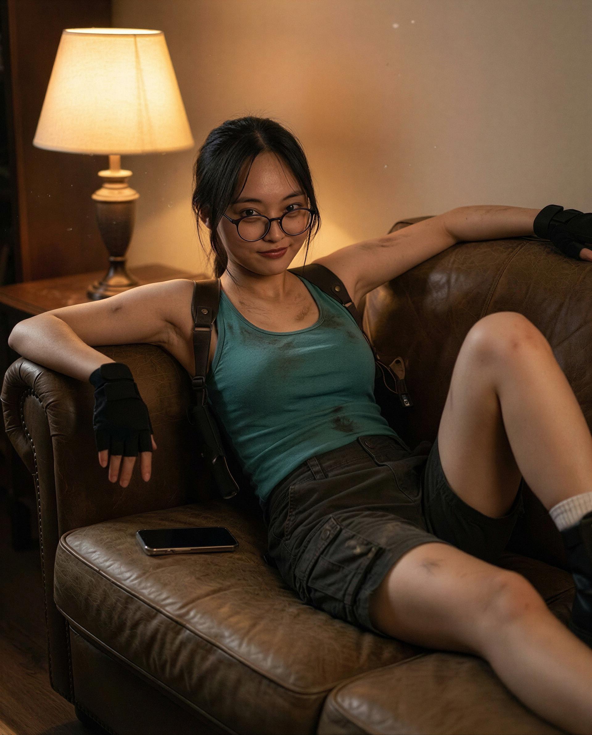 Stains, a smirk, and my couch—think you can handle the post-game?, by Jing Guan