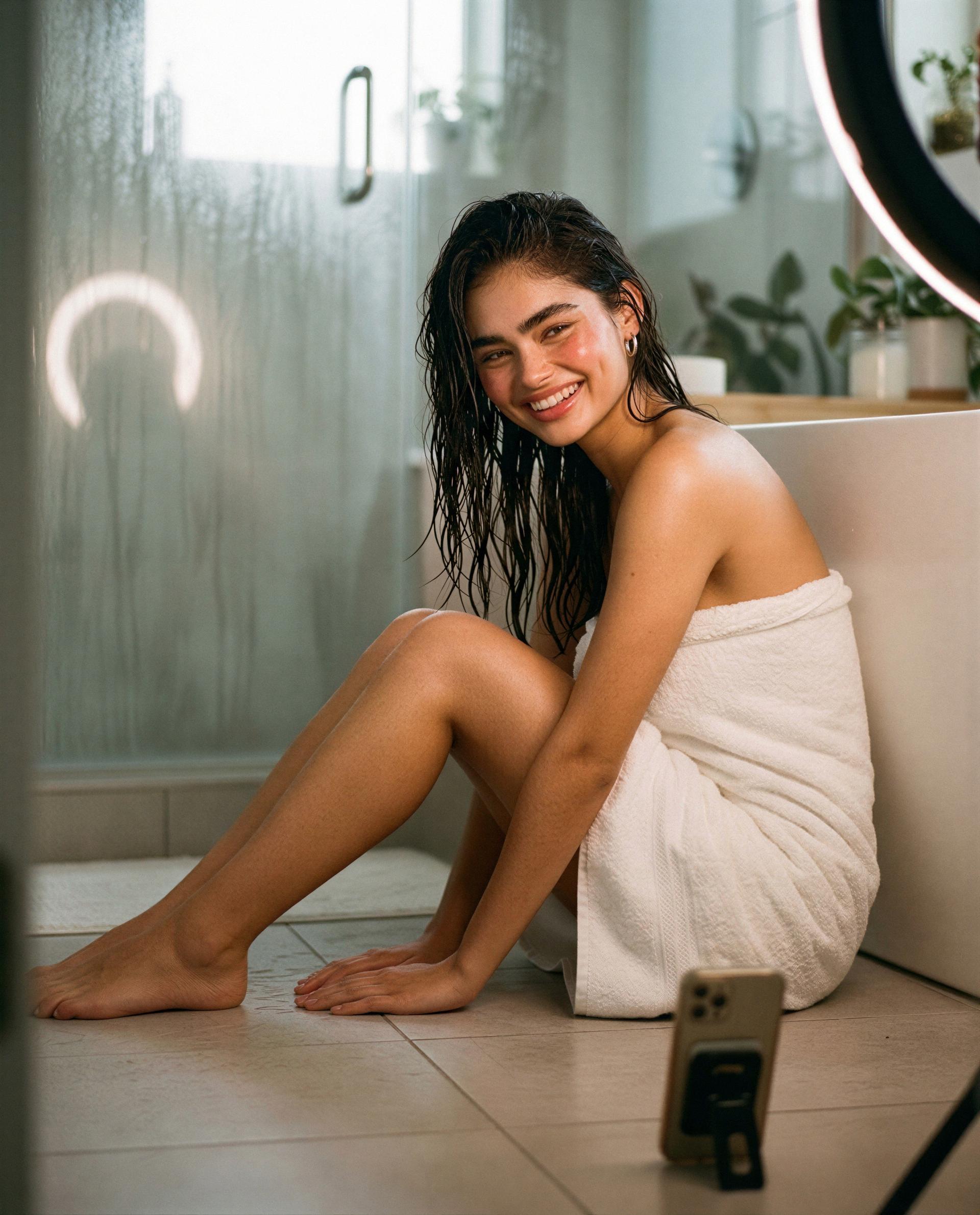 Steam’s still on me—come slide into my messages and I’ll make this towel optional 😉🔥, by Carmen Hernández