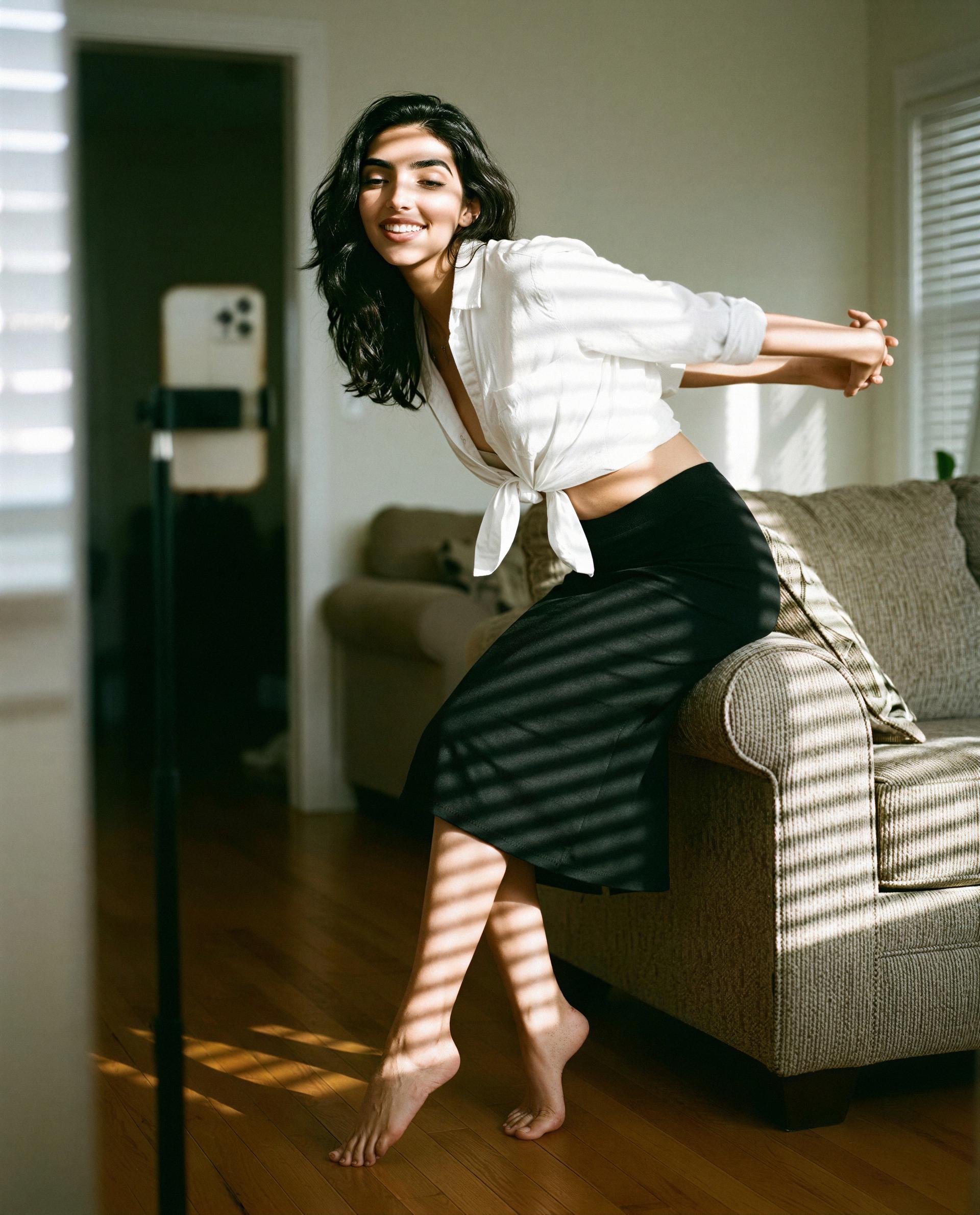 Tied my top and my thoughts - want the rest unraveled, just for you? 😘, by Ladan Jahan