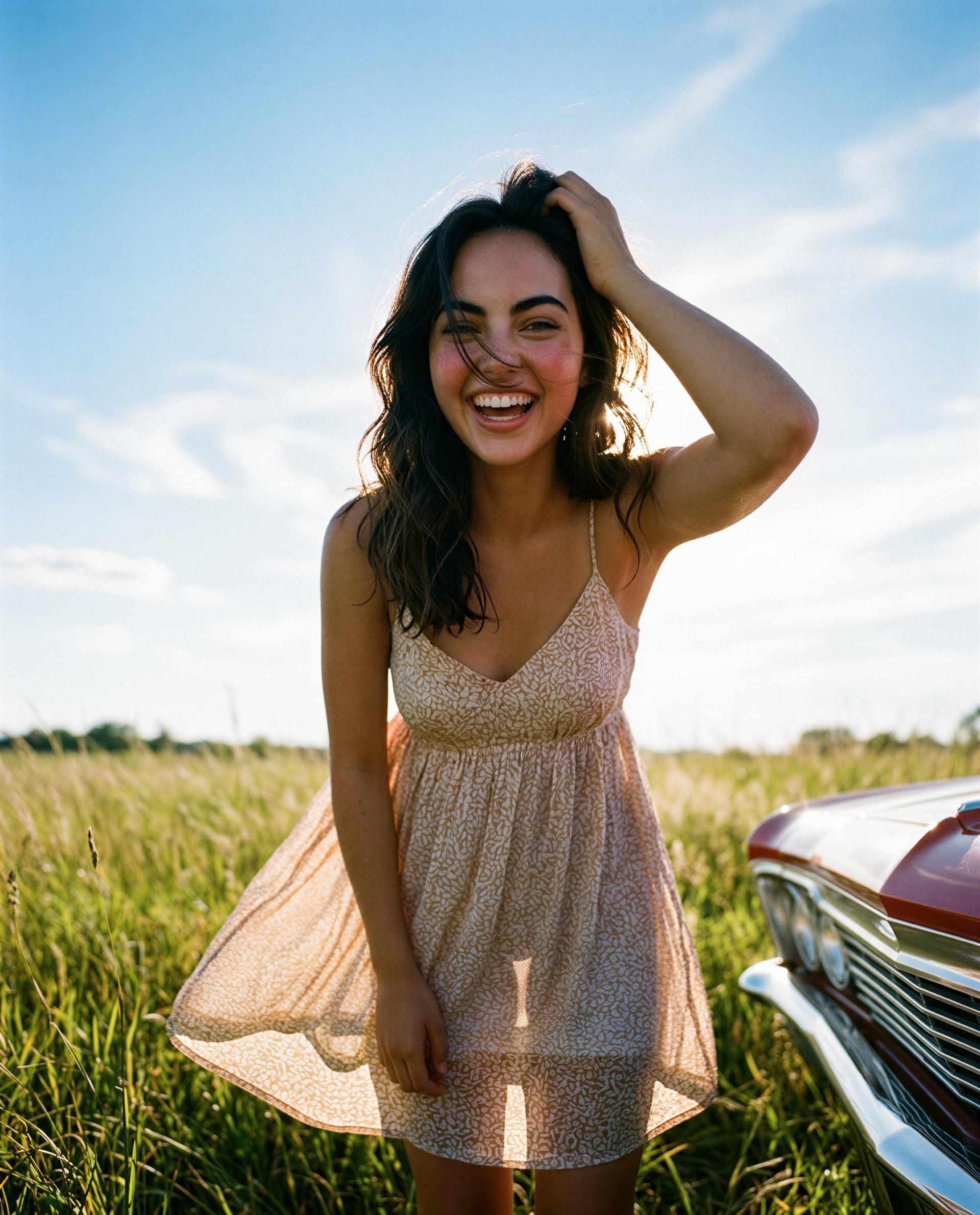 found a field, a classic ride, and a whole lot of cheeky thoughts - wanna be the one I whisper them to tonight? 😳💫, by Daniela Souza