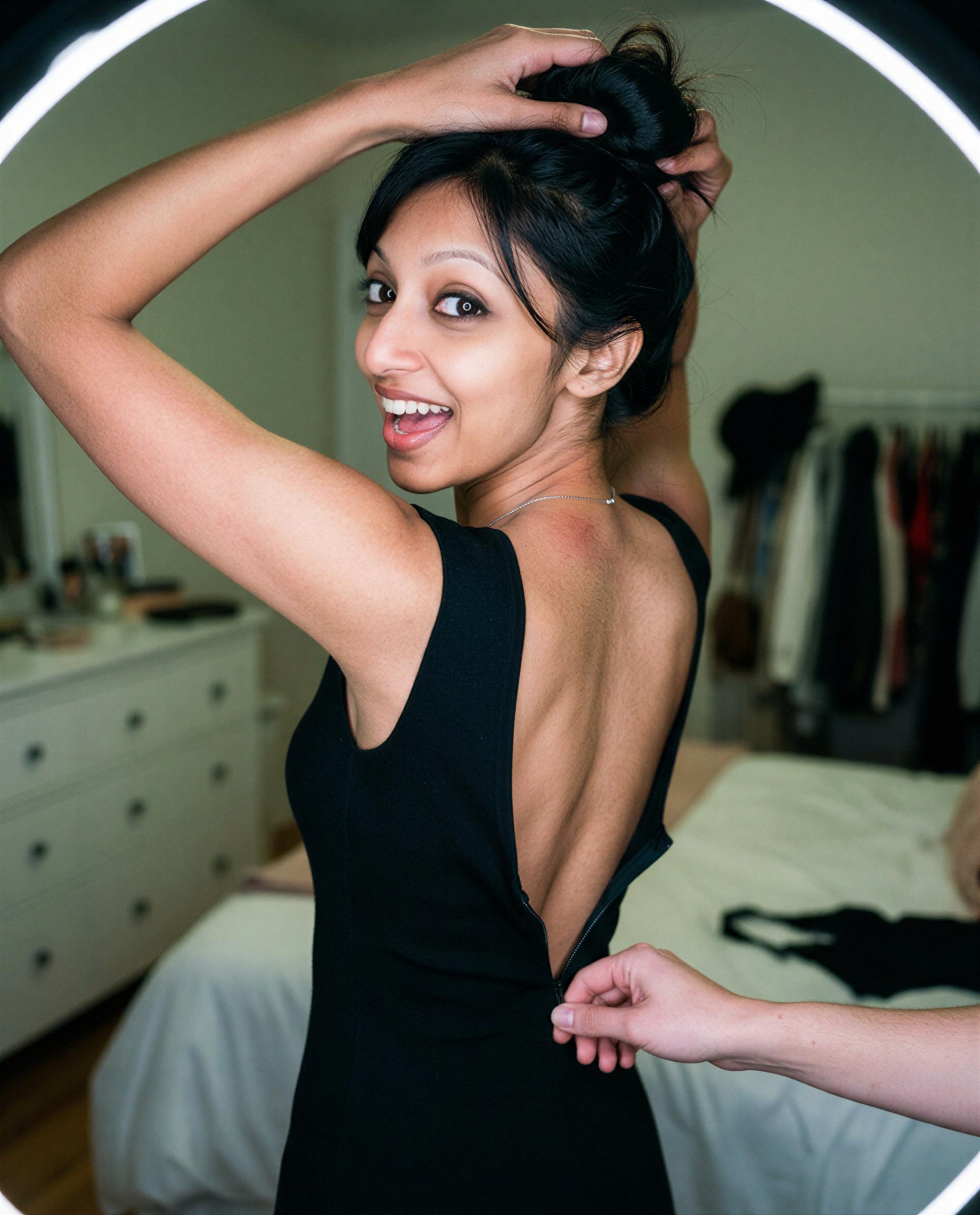 You see the back—imagine the rest; wanna find out? 😏, by Priya Chandra