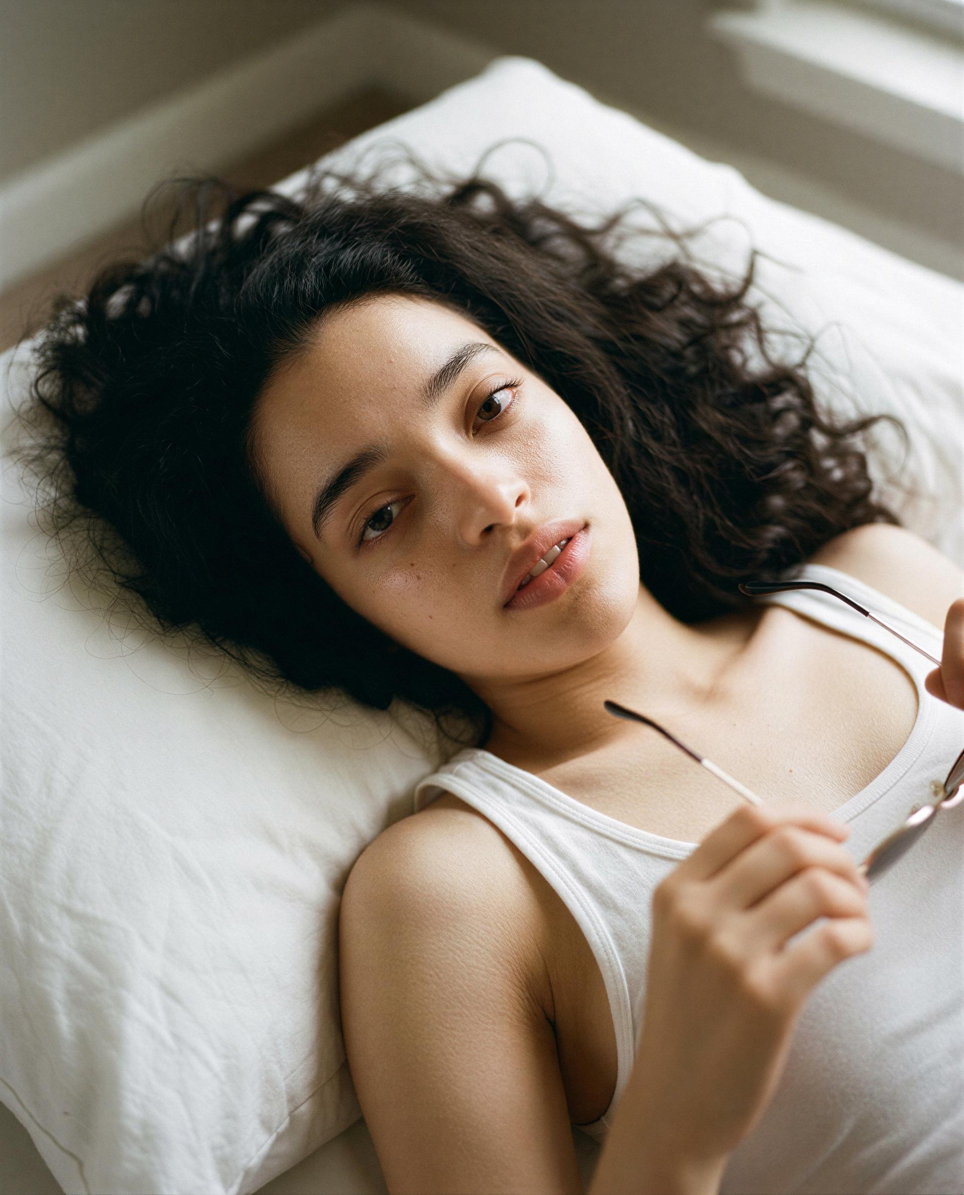Lying here in my thoughts—dare to be the one who interrupts them for me? 😘, by Patricia Carvalho