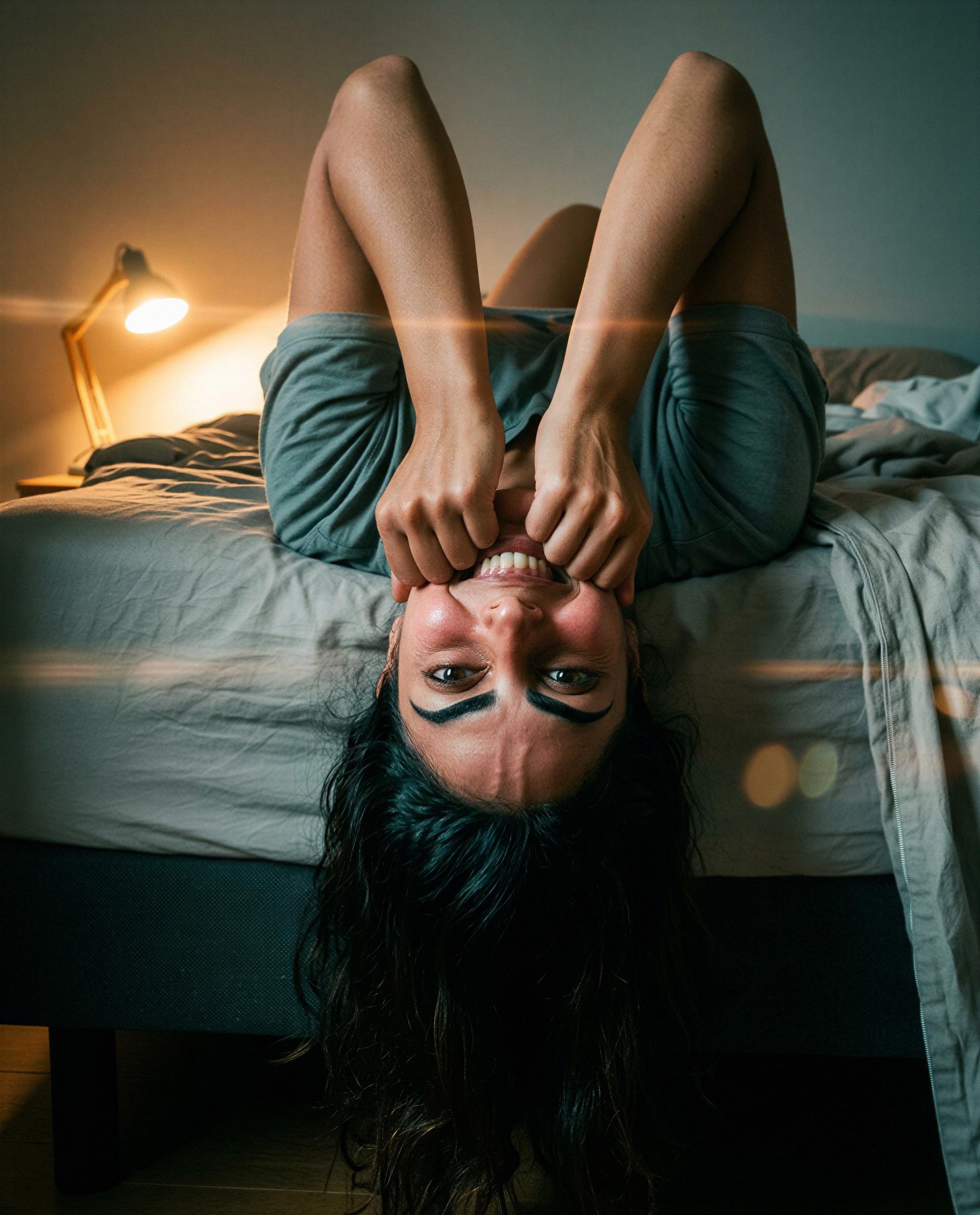 Upside-down, smiling, and saving a little secret just for you - come claim it, babe 😉💕, by Ceyda Polat