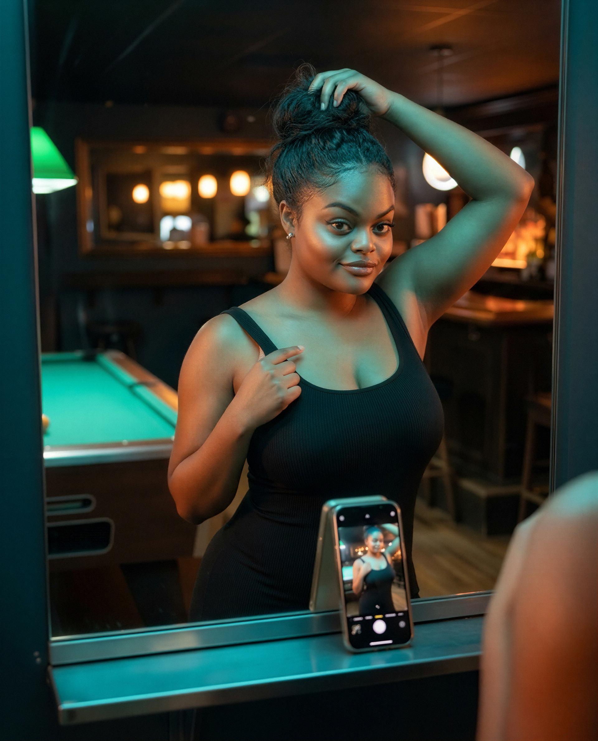 Face to face with the mirror, but my favorite view is your name - send it, and I’ll show you why 😉, by Amina Sow