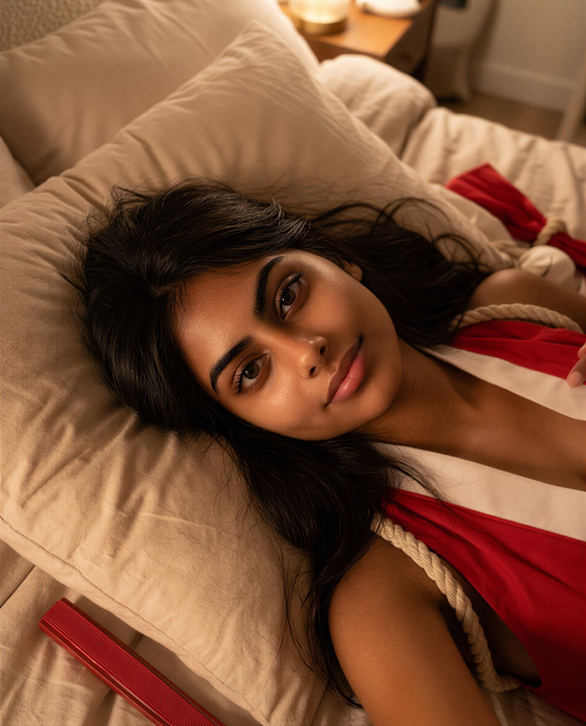 Pillow fluffed, patience thin—bribe me and I’ll make the night unforgettable 😈, by Ishita Malhotra