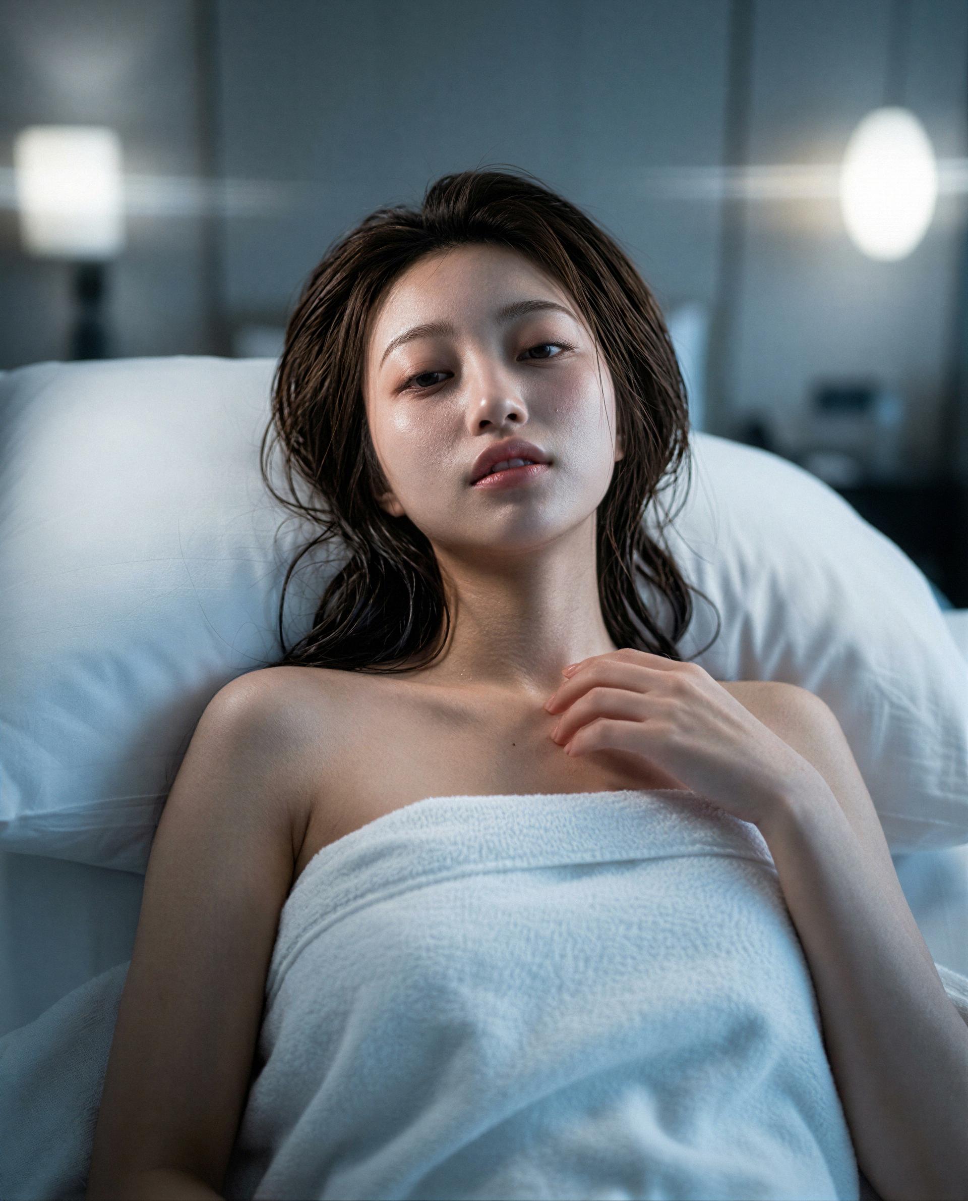 Steam-kissed and towel-locked—temptation’s on the menu, hungry? 😈, by Yuuko Yang