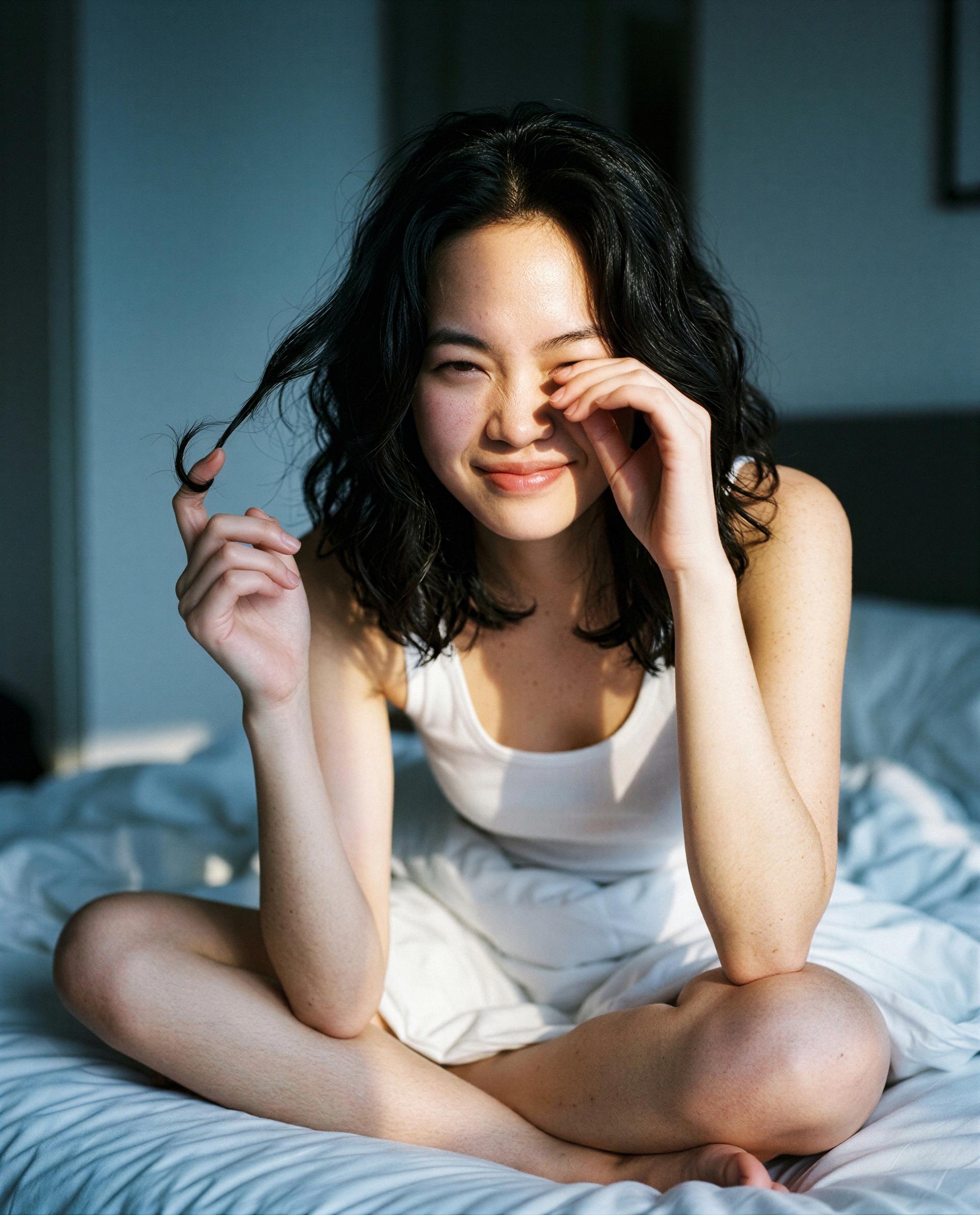 Bedhead and a crooked smile - come be the reason my morning gets a little more interesting 😘, by Ga-eun Bae