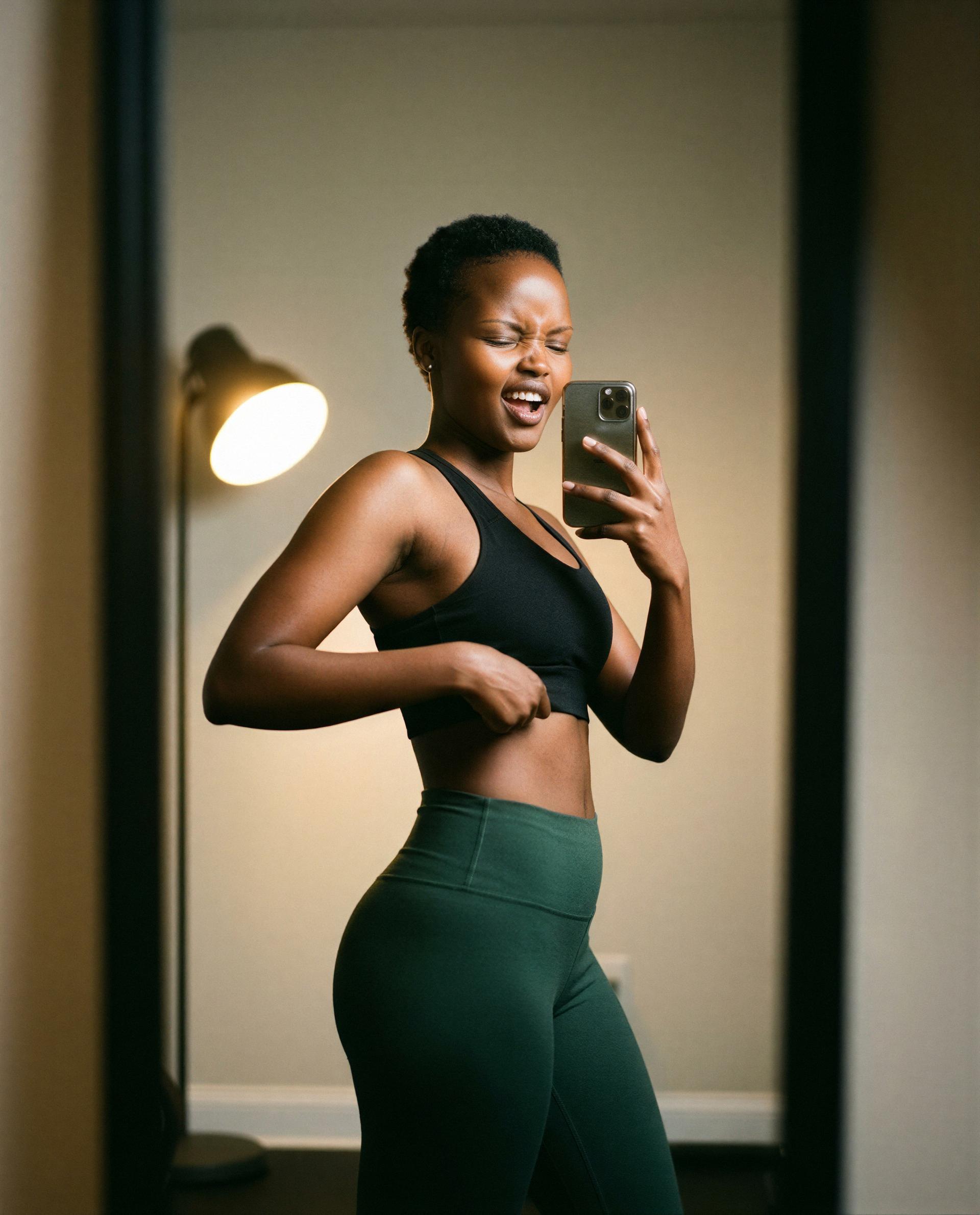 Post-workout, all warmed up and just for you - care to be my favorite reward tonight? 😉💕, by Tchaba Cherif