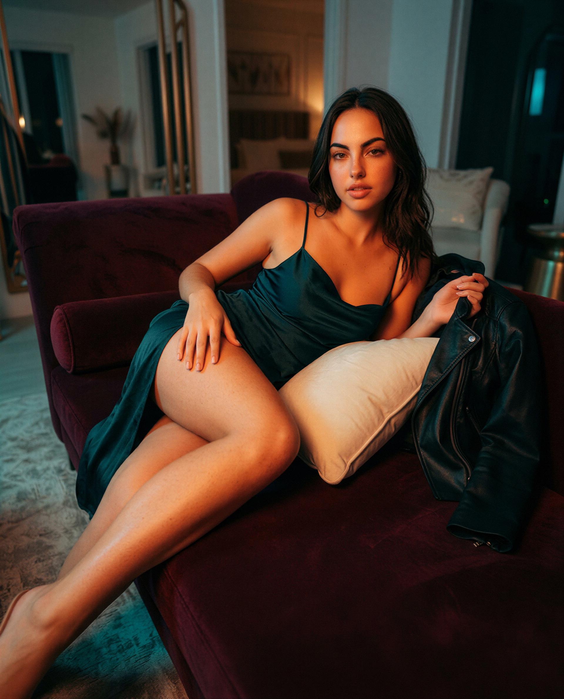 Satin slip, soft trouble—wanna be the reason I smile tonight? 🫣💋, by Daniela Souza