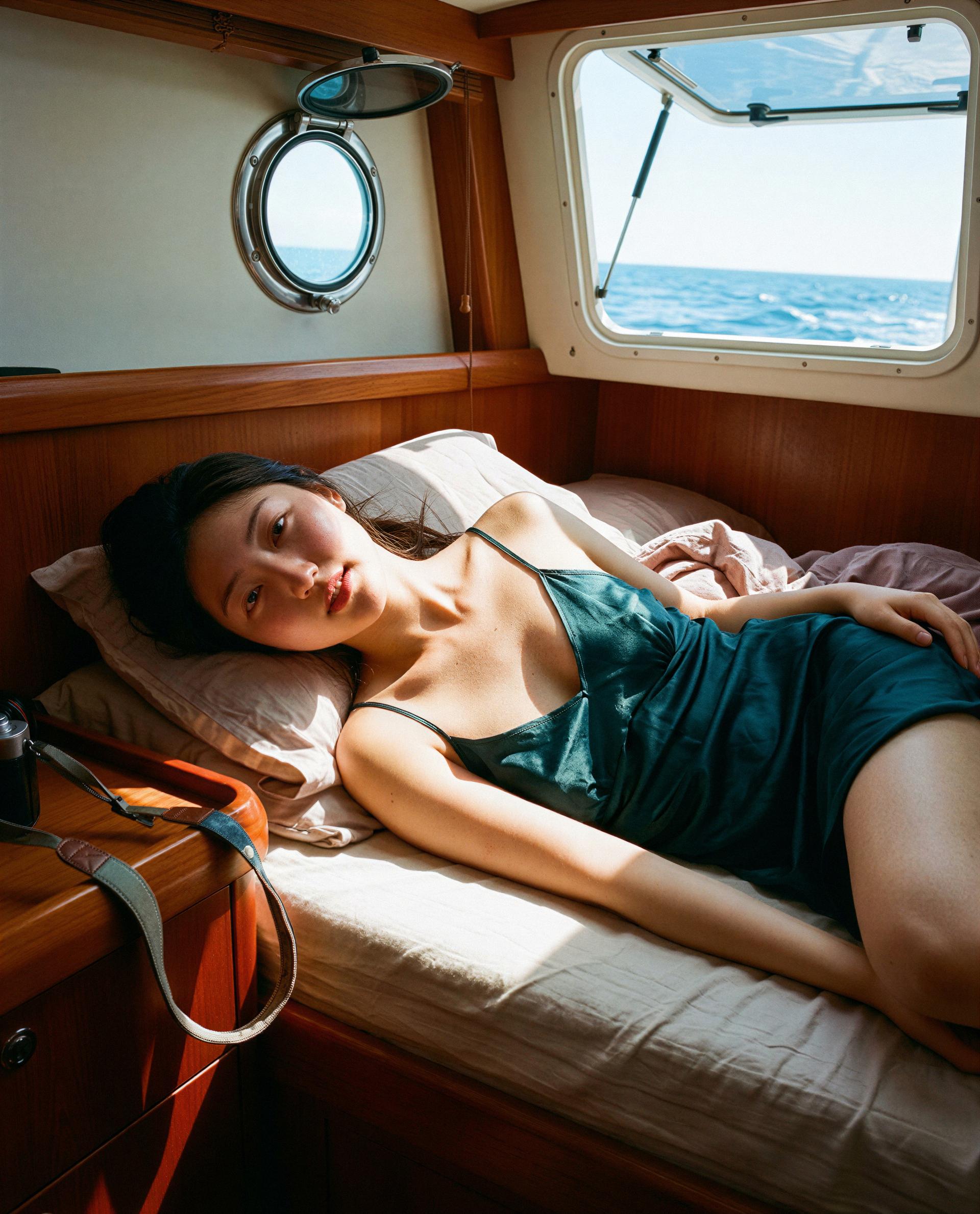 I'm tangled in silk and sunlight—care to be my favorite distraction tonight? 😘💕, by Chantara Widodo