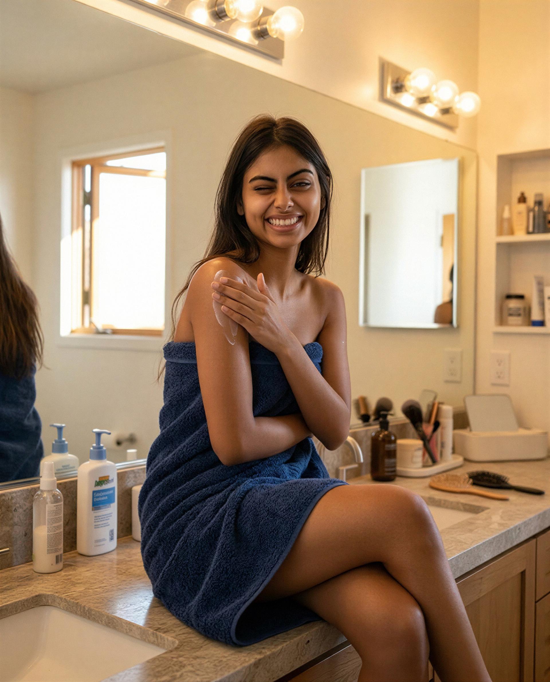 Ishita Malhotra: Just me, a towel, and a little bit of mischief—care to join? 😘