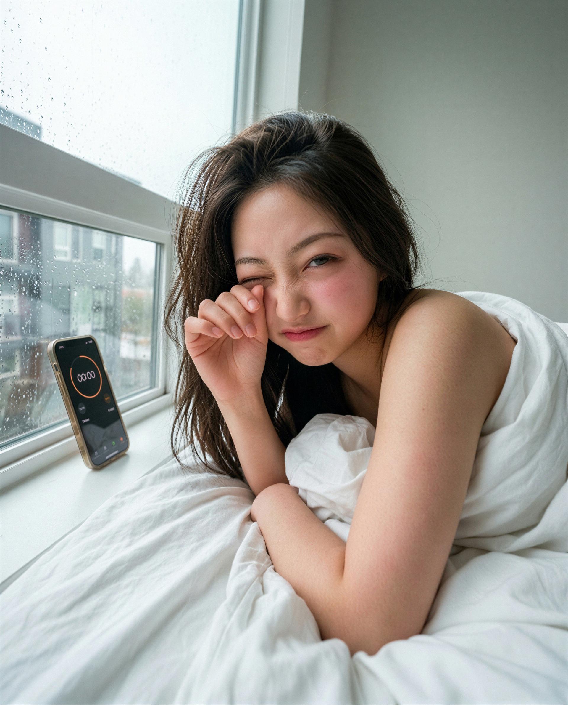 Half-asleep, fully tempting—who's got the keys to my morning? 😉, by Yuuko Yang