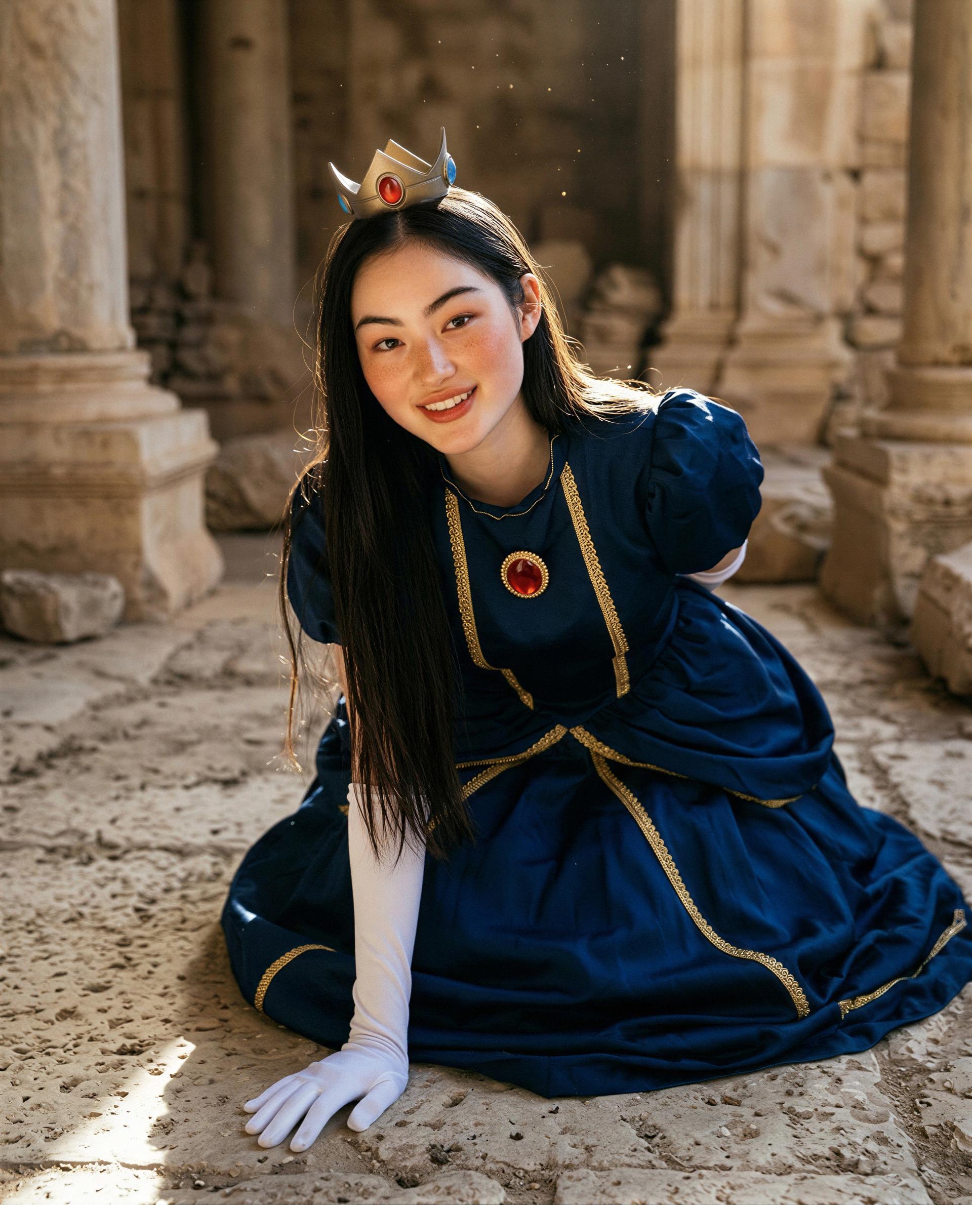 Blue dress, devilish plans—slide into my DMs and prove you can handle me. 😏, by Amina Siti