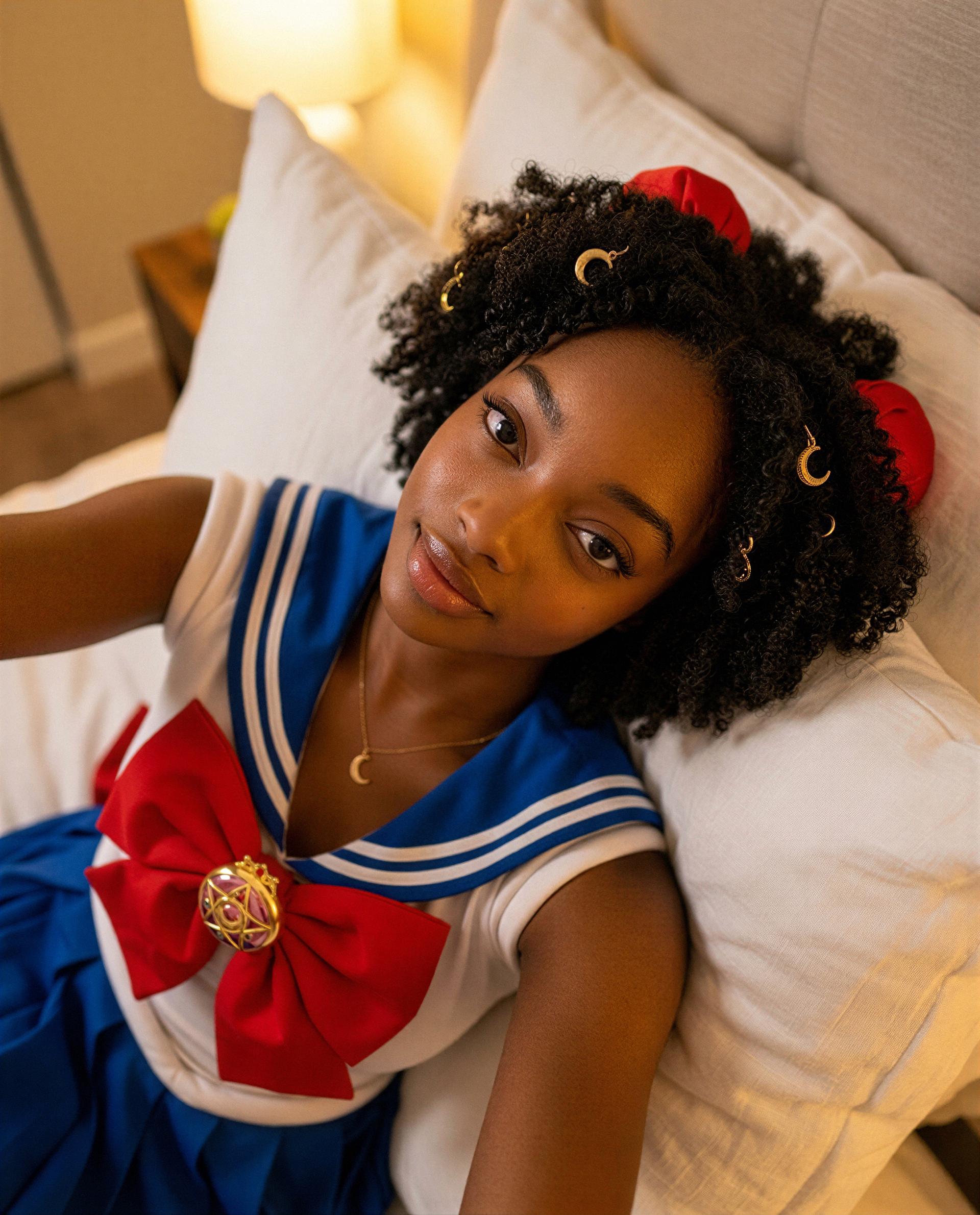 Tucked a little mischief under my sailor bow—wanna be the one to uncover it? 😉💕, by Shaniya Diallo