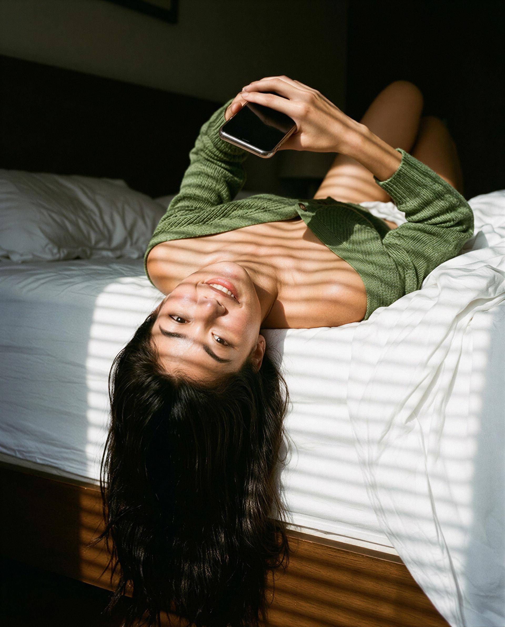 Upside-down and all yours if you can make me smile like that—try me. 😘, by Chloe Nguyen