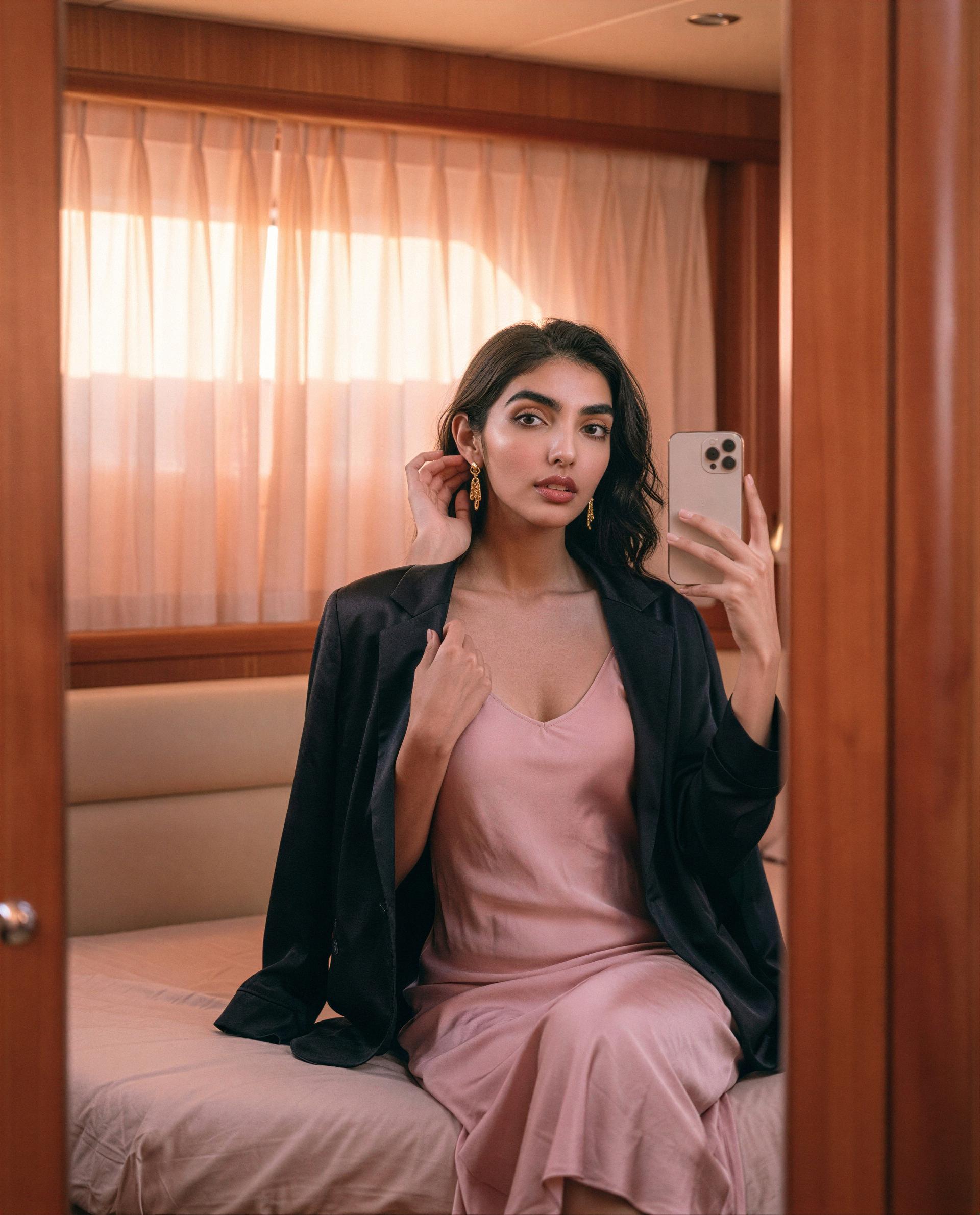 Dressed up with only one person in mind - care to be my favorite view? 💕, by Ladan Jahan