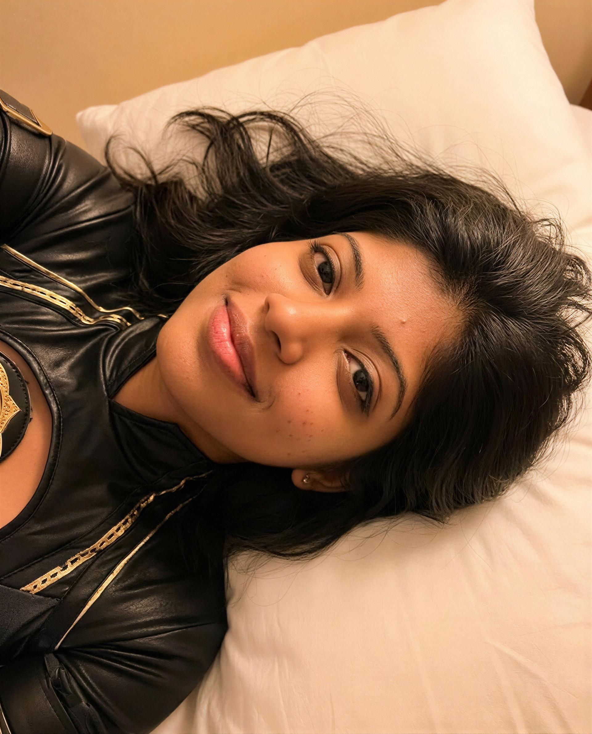Leather on, mood set—ready to test how private this can get? 😈, by Khadija Sidhu