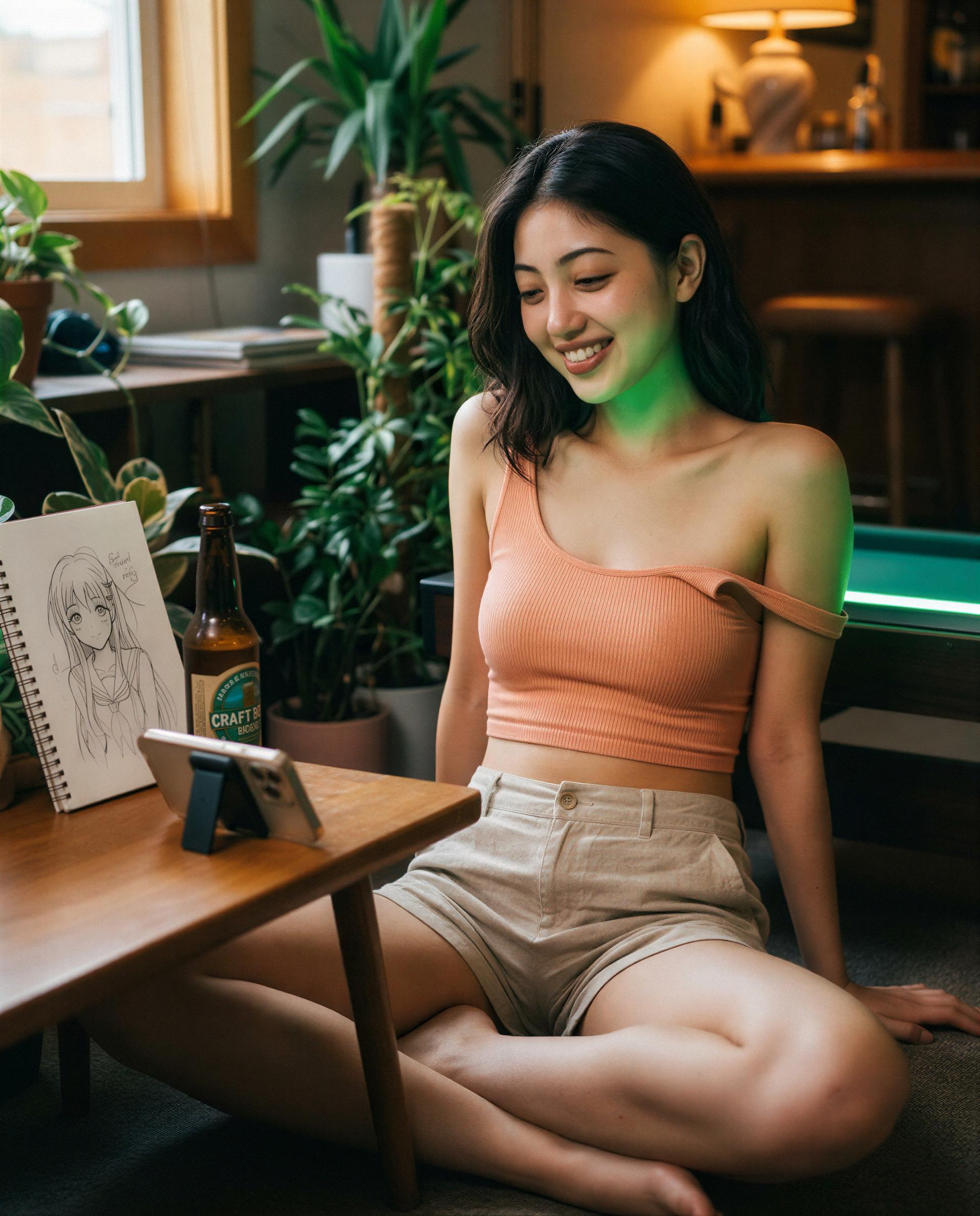 Just me, my sketchbook, and a secret saved for your eyes—wanna see? 😘💕, by Shirin Thongchai